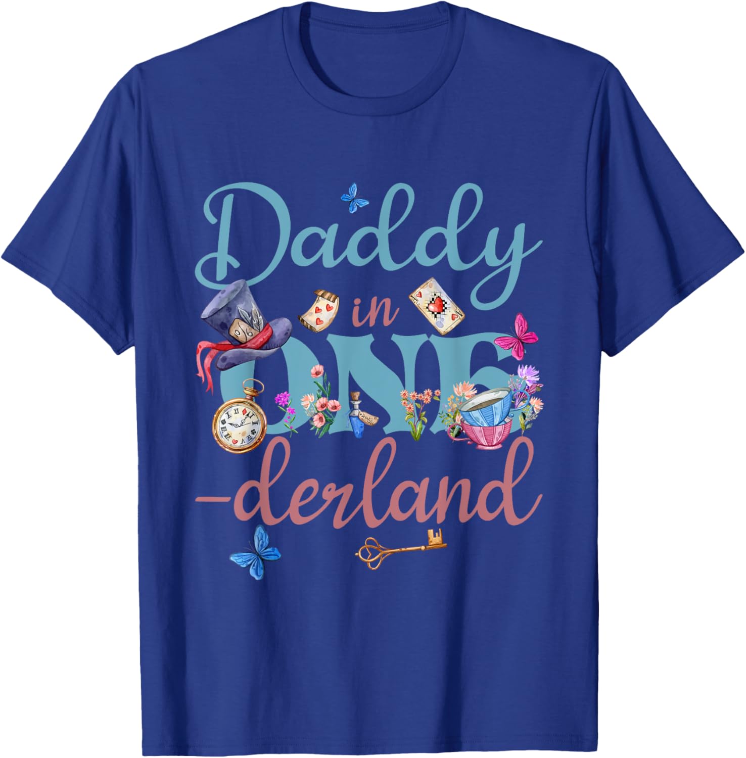 Alice in ONEderland Daddy of Birthday Girl T-Shirt for Celebrations - 6
