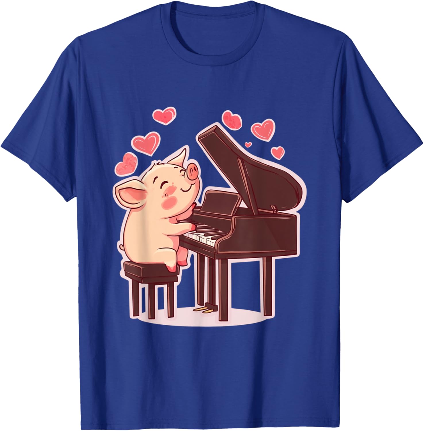 Funny Pig Playing Piano Valentine's Day T-Shirt for Animal Lovers - 3