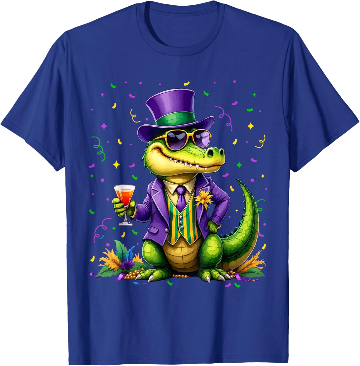 Mardigator Alligator Costume T-Shirt for Mardi Gras Fun Unisex Apparel - 19