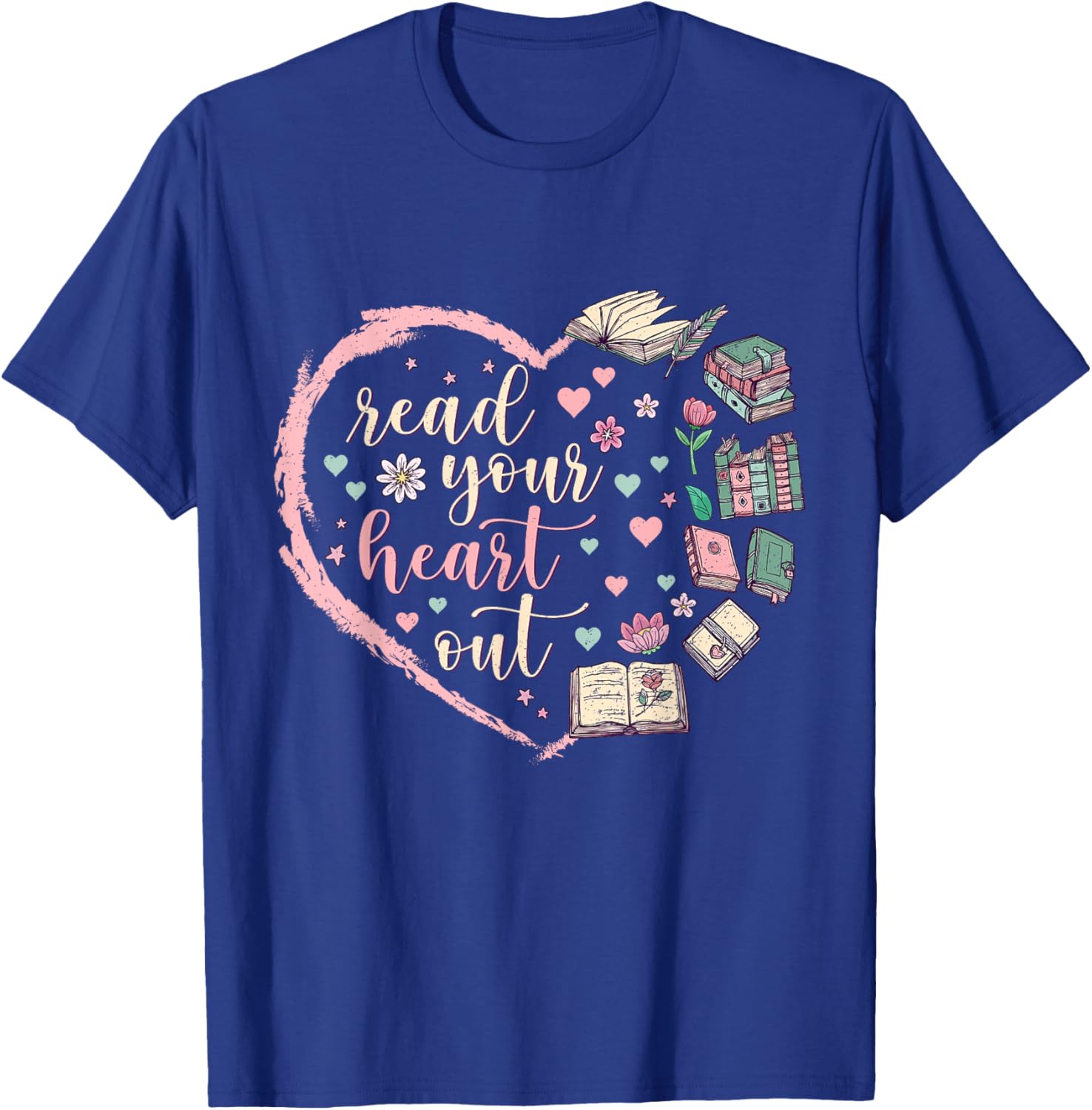 Valentine's Teacher T-Shirt for Book Lovers - Read Your Heart Out Design - 8