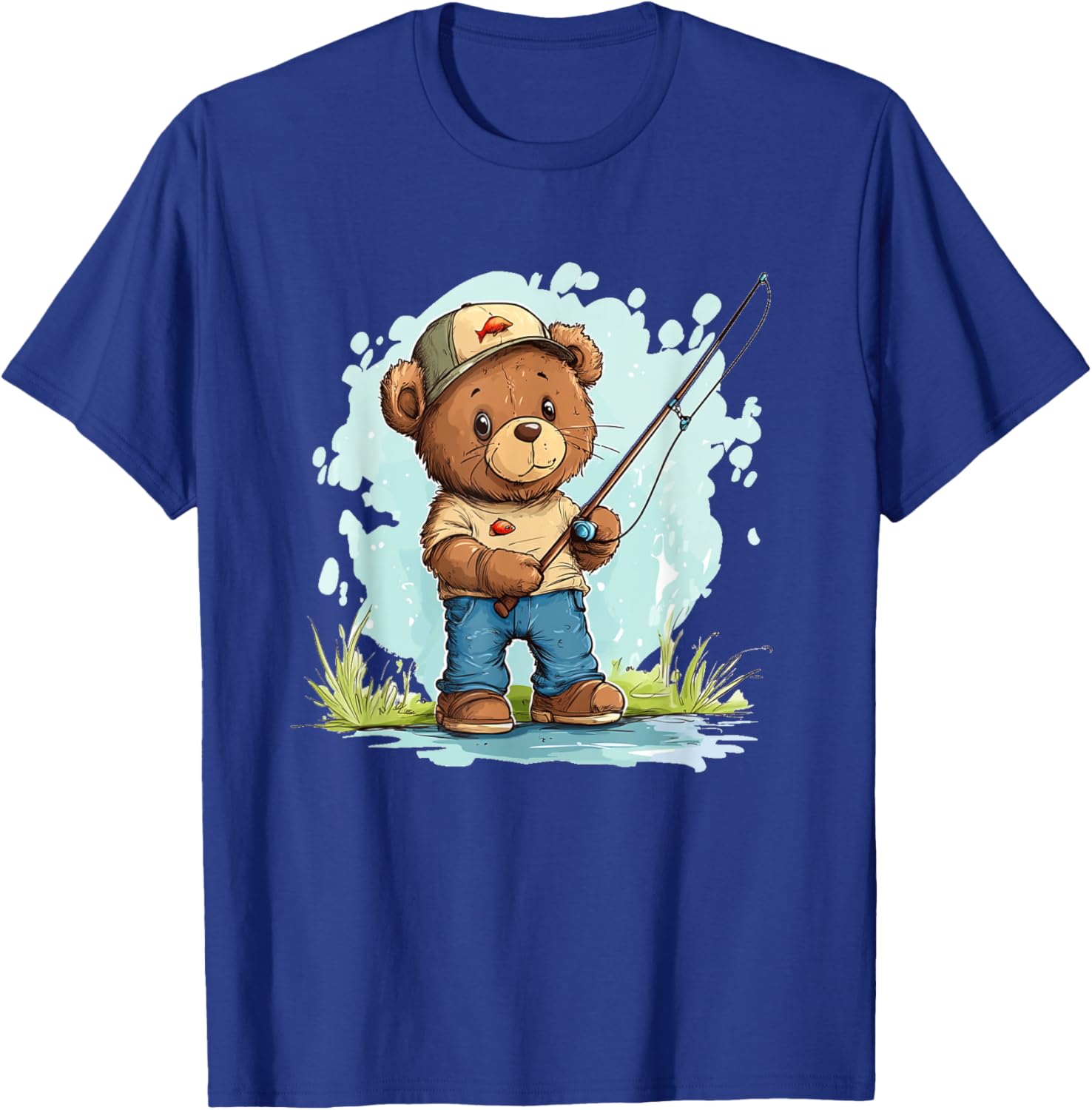 Fishing with Teddy Bear Graphic T-Shirt for Fun Seekers and Adventurers - 13