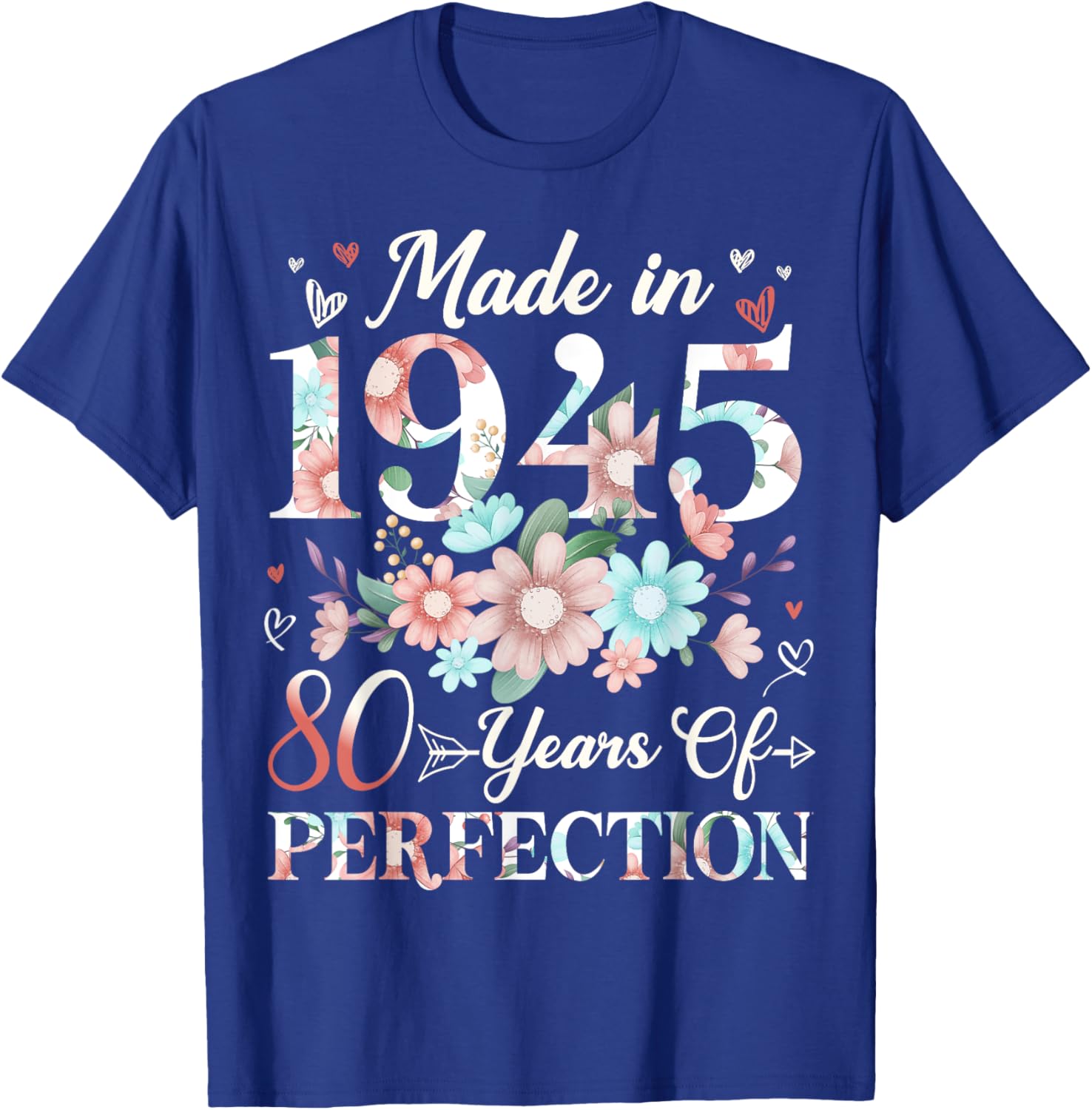 Floral 80th Birthday T-Shirt for Women - Celebrating 80 Years of Joy - 5