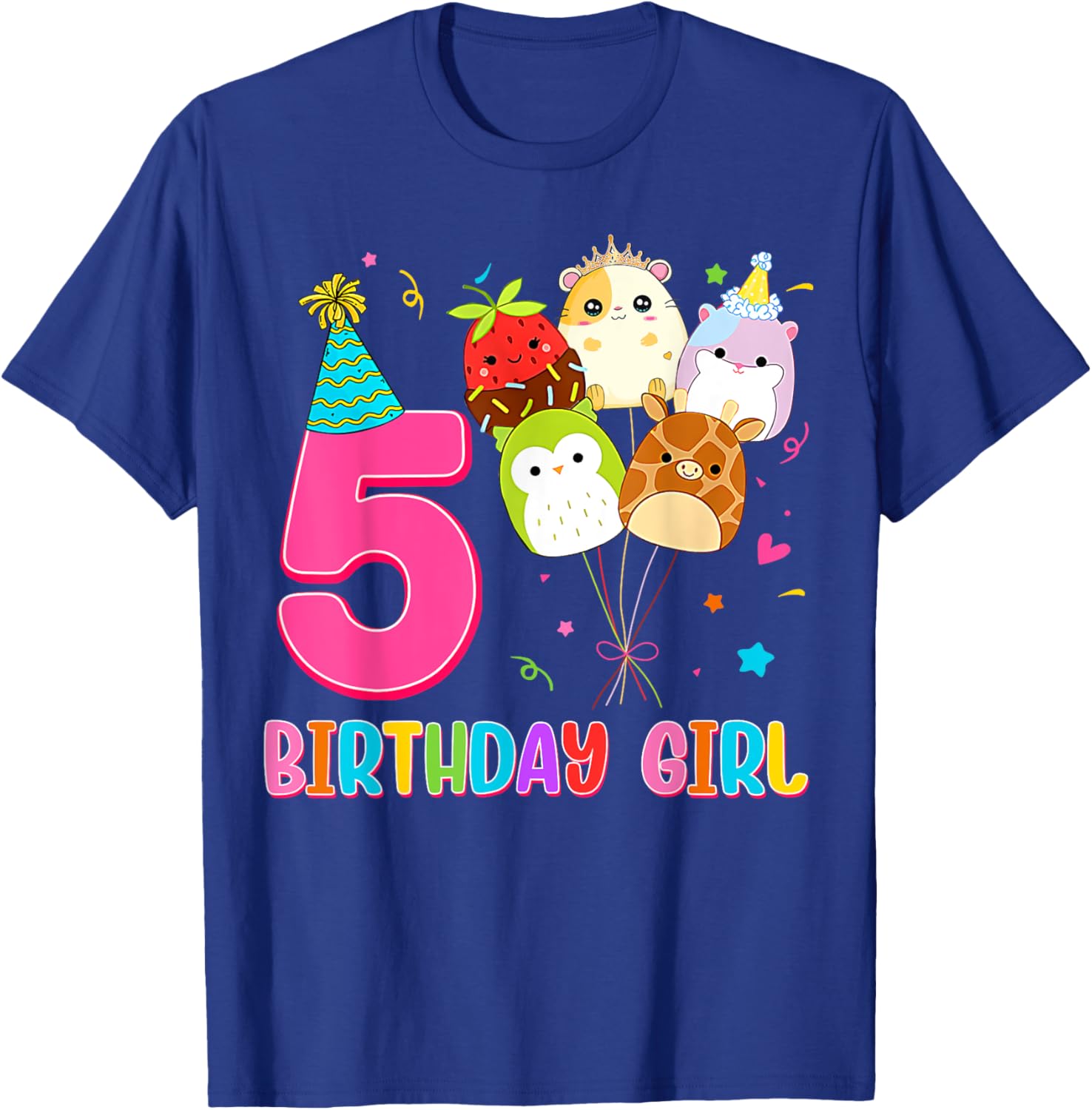Cute Birthday Girl Squish Squad T-Shirt for 5 Year Old Girls - 18
