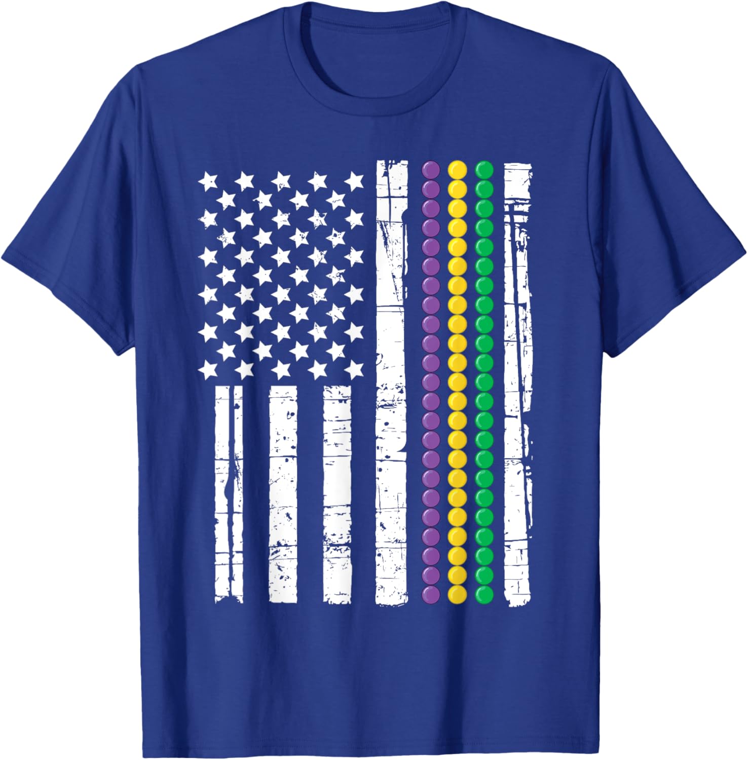 Mardi Gras USA Flag T-Shirt for Festive Celebrations and Events - 8