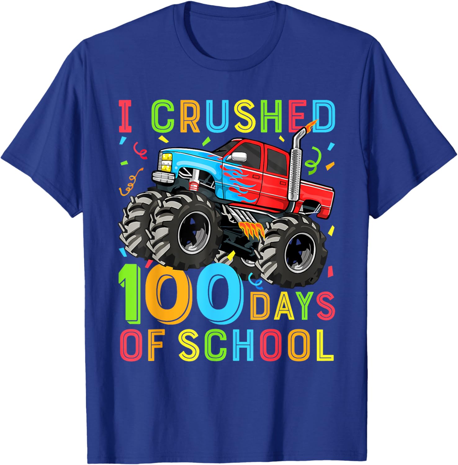 100 Days of School Monster Truck Shirt for Boys Fun 100th Day Outfit - 14