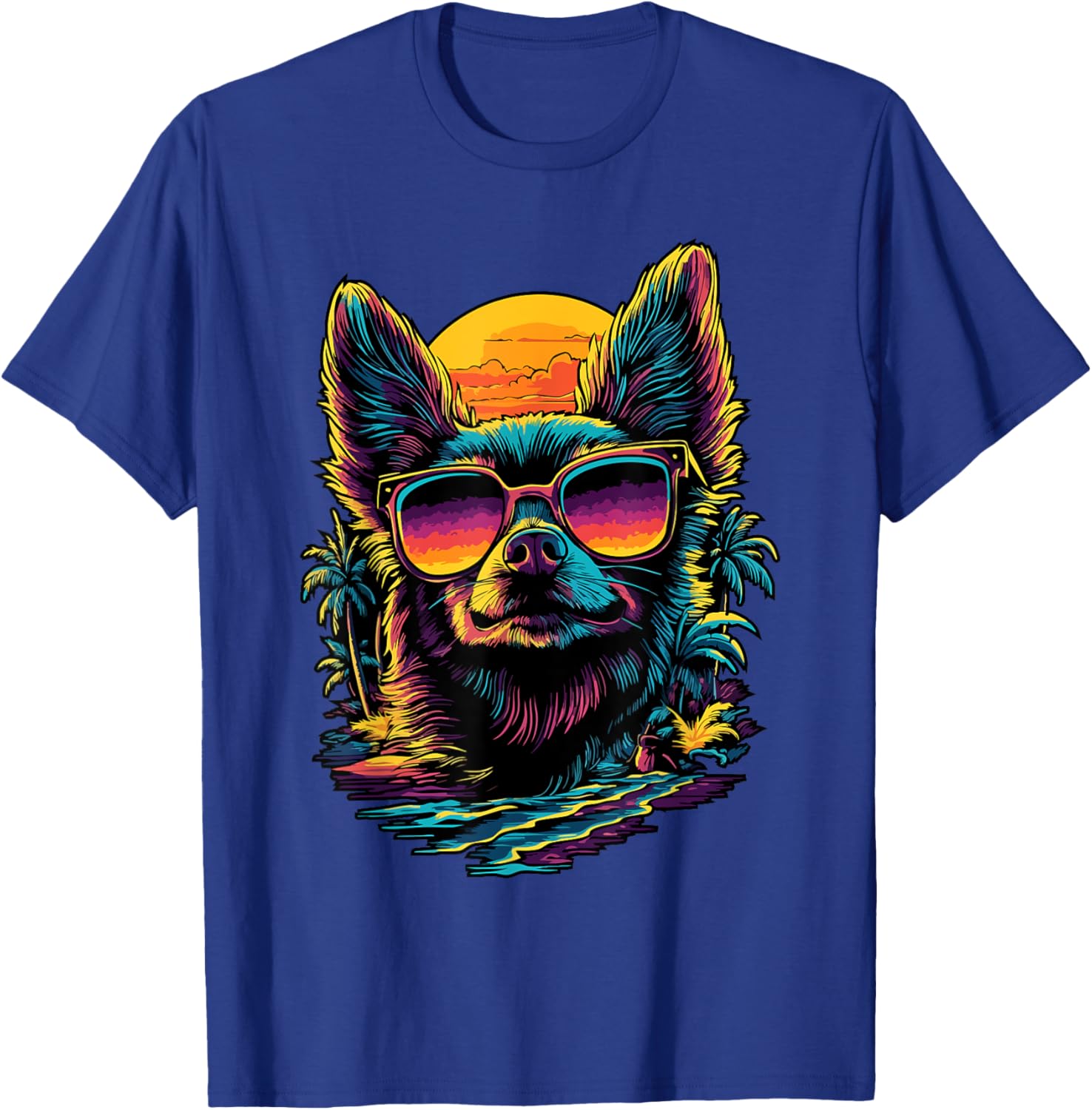 Vintage Sunset Chihuahua T-Shirt for Dog Lovers - Cute Pet Apparel - 5