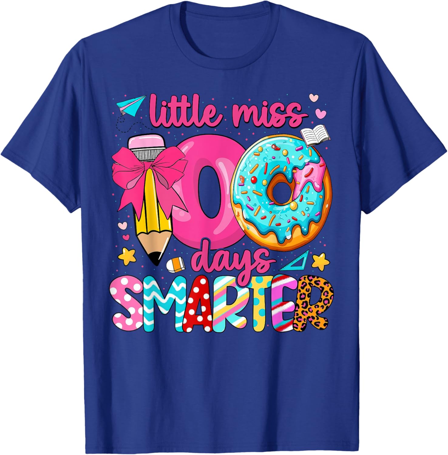 Little Miss 100 Days Smarter Girls T-Shirt for 100th Day of School - 5