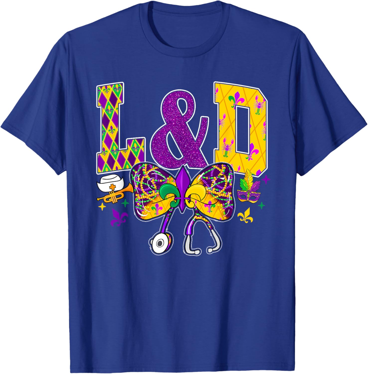 Funny Mardi Gras Coquette Bow T-Shirt for Men and Women Carnival Fun - 3