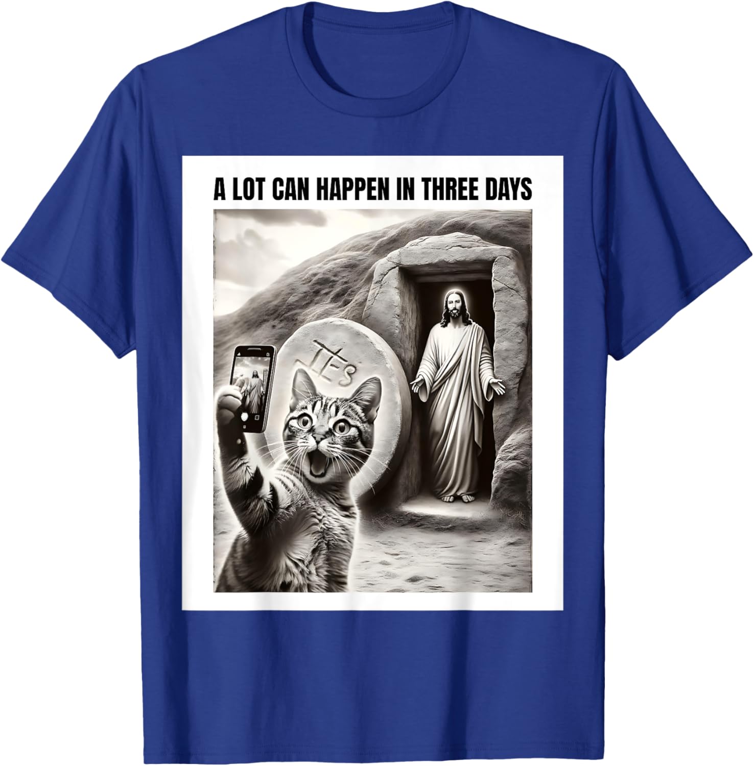 Easter Meme Cat Selfie T-Shirt for Men, Women, Kids – Fun Christian Apparel - 15