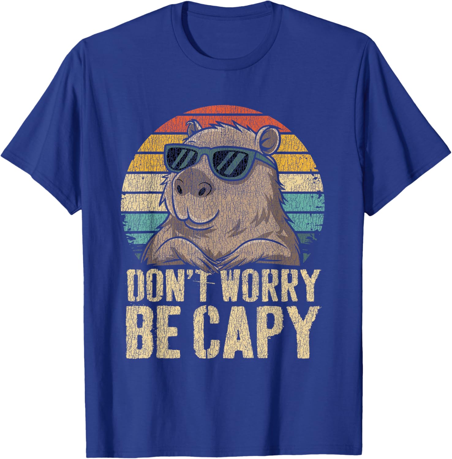 Dont Worry Be Capy Capybara Funny Retro T-Shirt for All Ages - 15