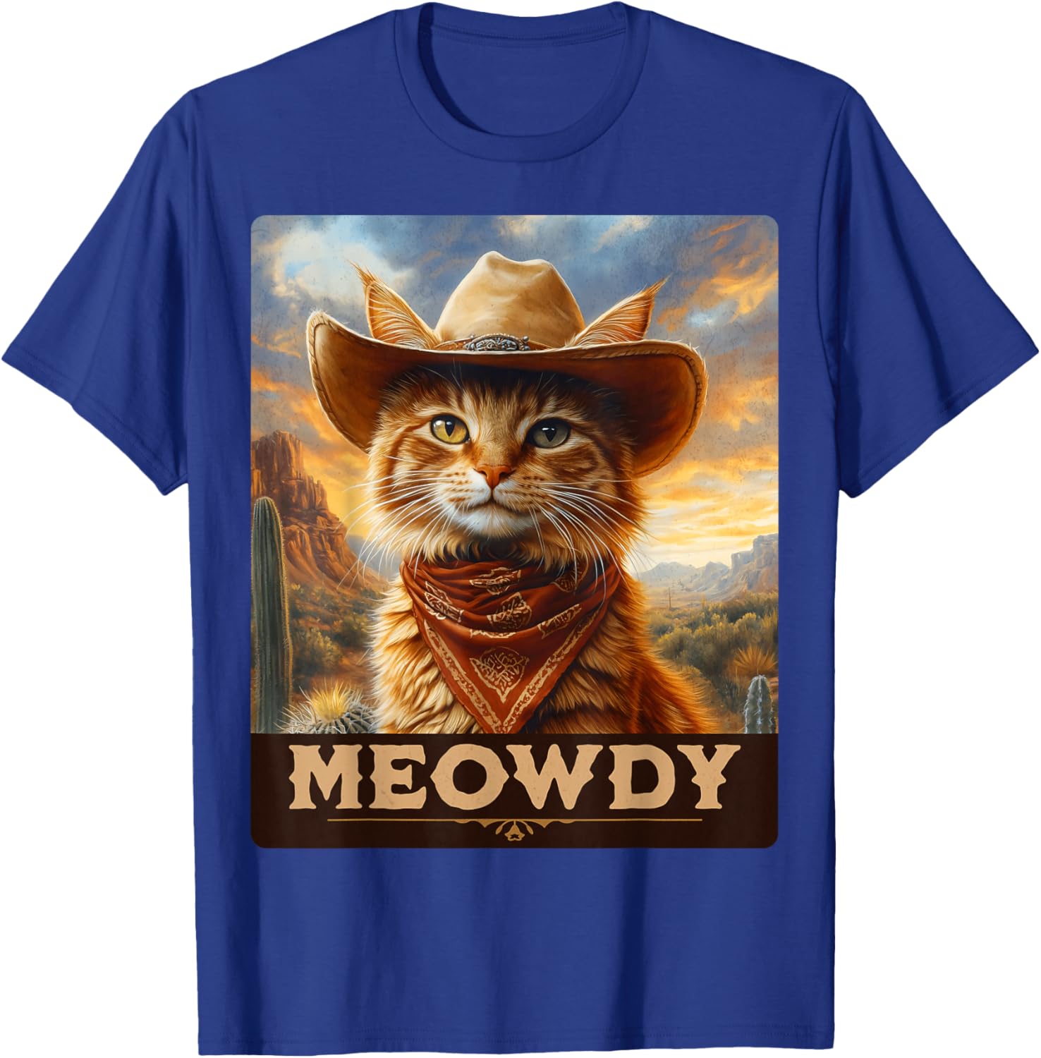 Meowdy Cowboy Cat T-Shirt for Wild West Cat Lovers and Fans - 24