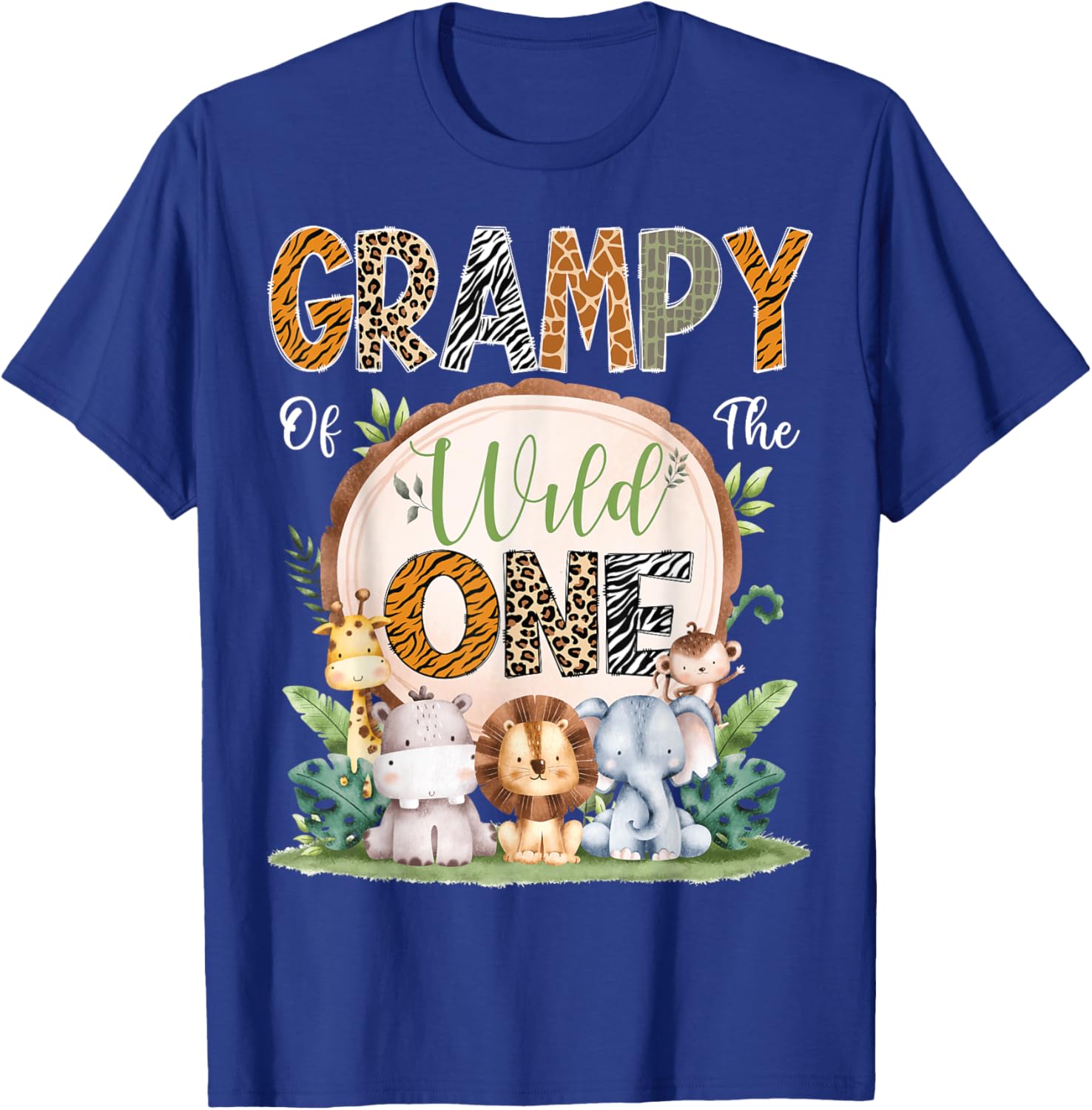 Grampy of the Wild One 1st Birthday Safari Jungle T-Shirt for Kids - 8