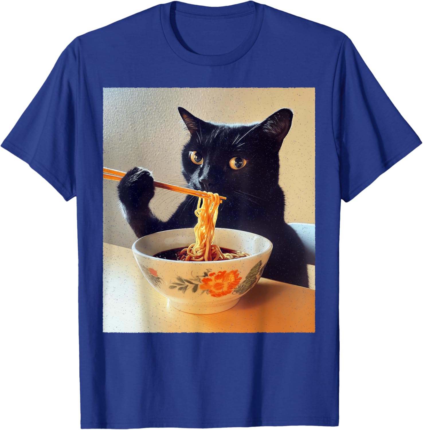 Funny Black Cat Ramen Lover T-Shirt for Noodle Enthusiasts - 22