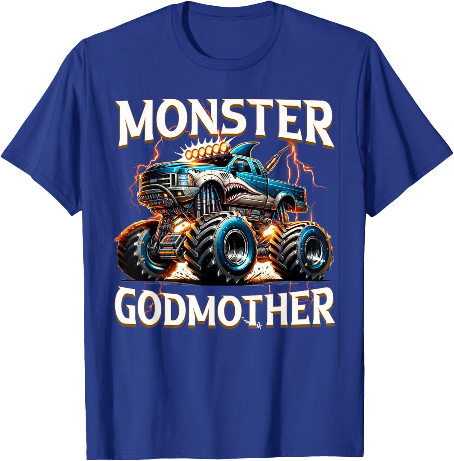 Godmother Family Matching Monster Truck T-Shirt for Truck Lovers - 9