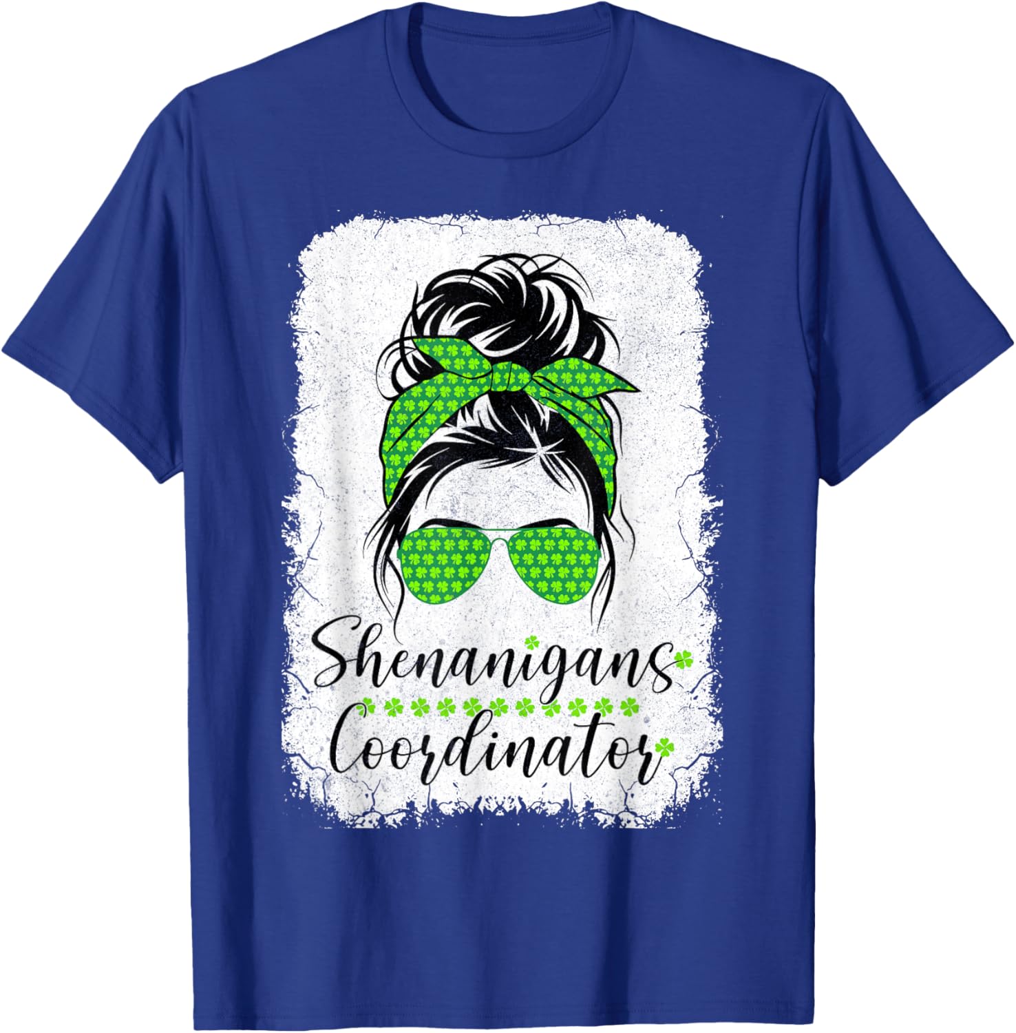 Shenanigans Coordinator Messy Bun St Patricks Day T-Shirt for Women - 12