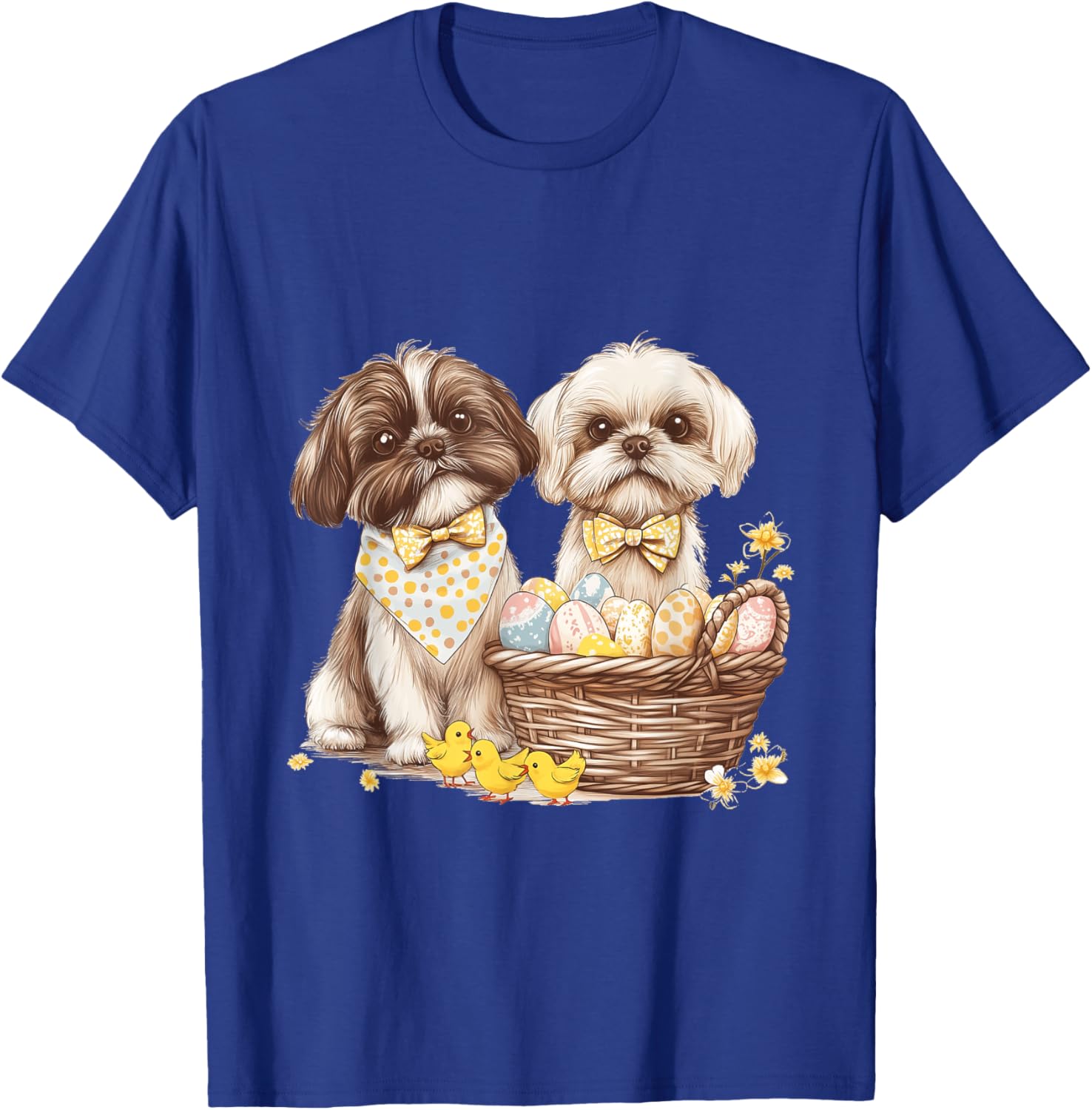 Happy Easter Shih Tzu Dog T-Shirt with Eggs and Chicks for Fun Celebrations - 2