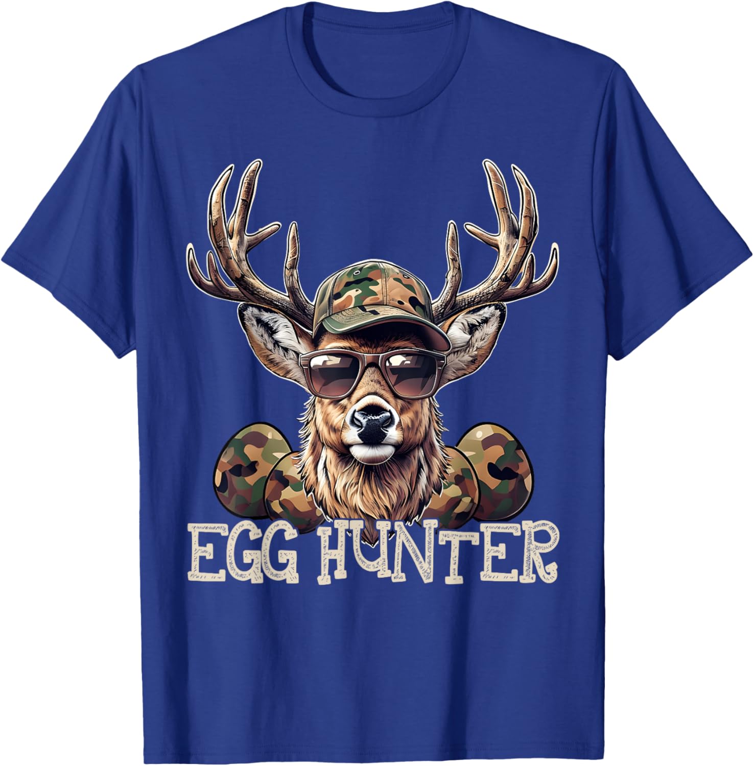 Egg Hunter Deer Camo Cap Boys T-Shirt Perfect for Easter and Hunting - 5