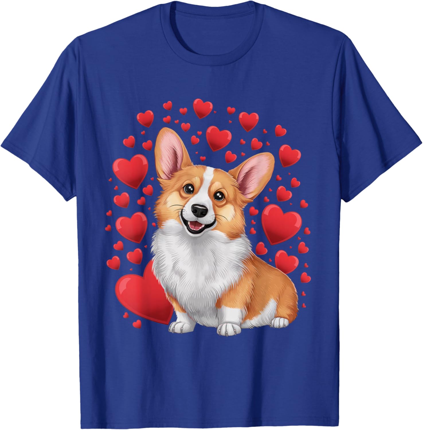 Corgi Dog Valentine's Day T-Shirt for Dog Lovers - Unisex Small Black Tee - 8
