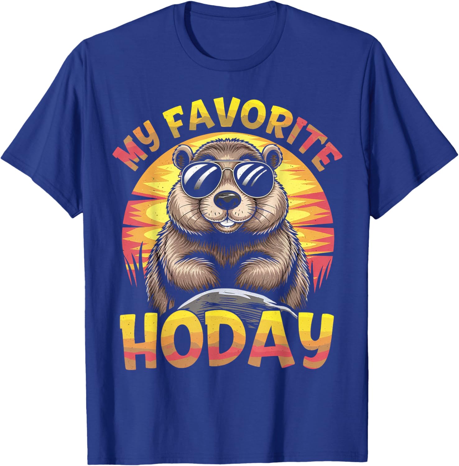 My Favorite Holiday Groundhog Day T-Shirt Featuring Woodchuck Design - 9