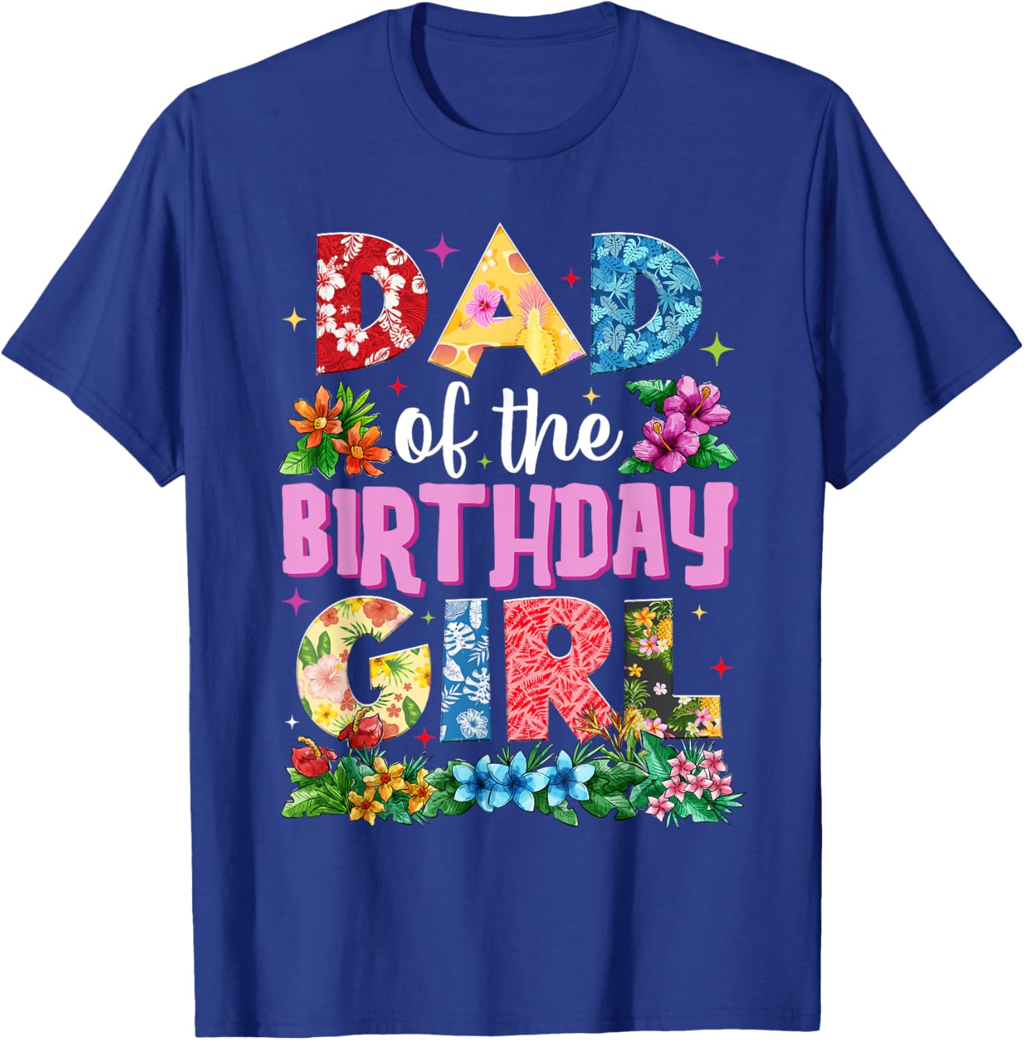 Dad of Birthday Girl Hawaii Party Matching Family T-Shirt for Fun Celebrations - 1