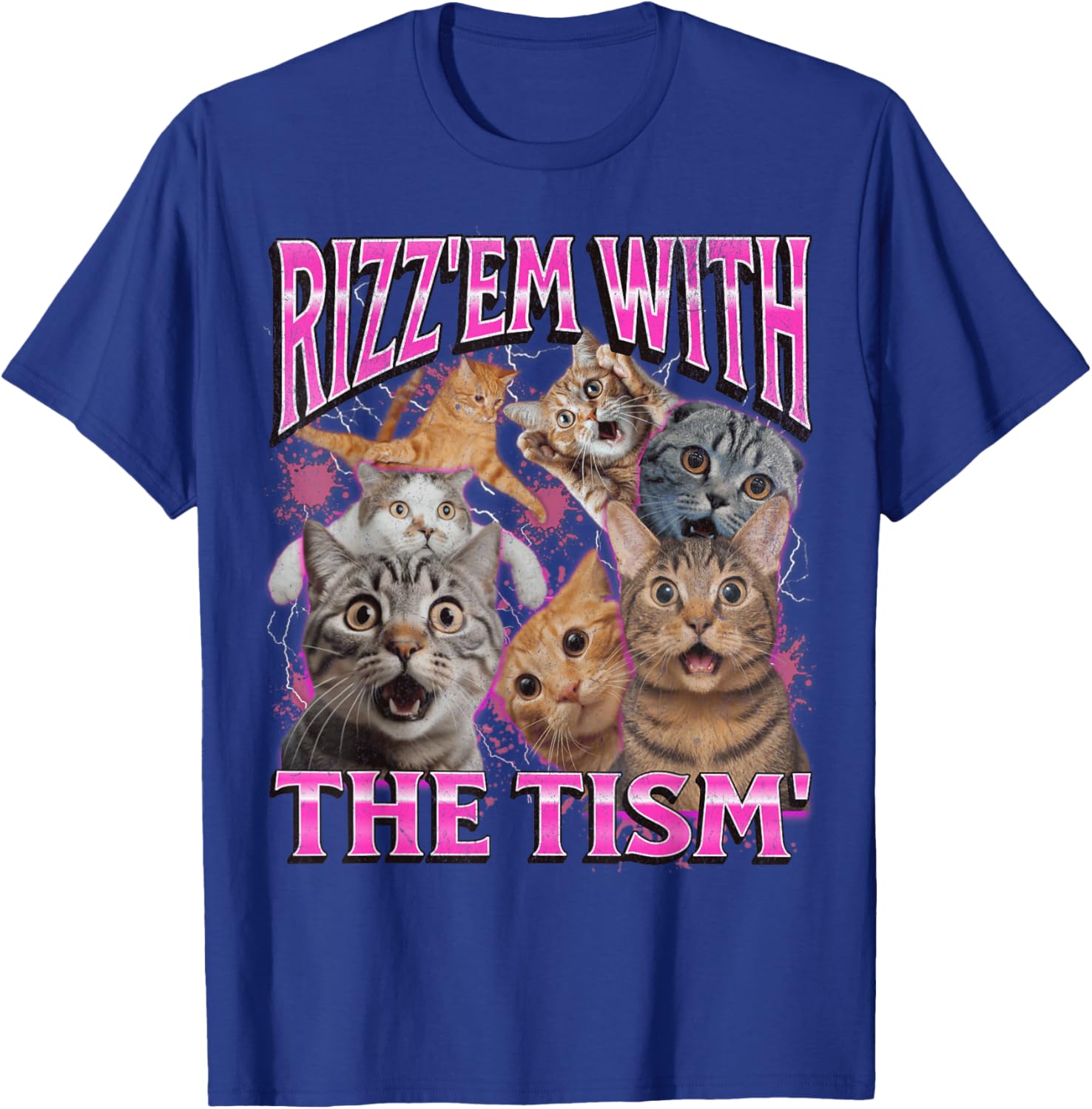 Funny Rizz Em With The Tism Cat Meme Vintage 90s T-Shirt for Men and Women - 15