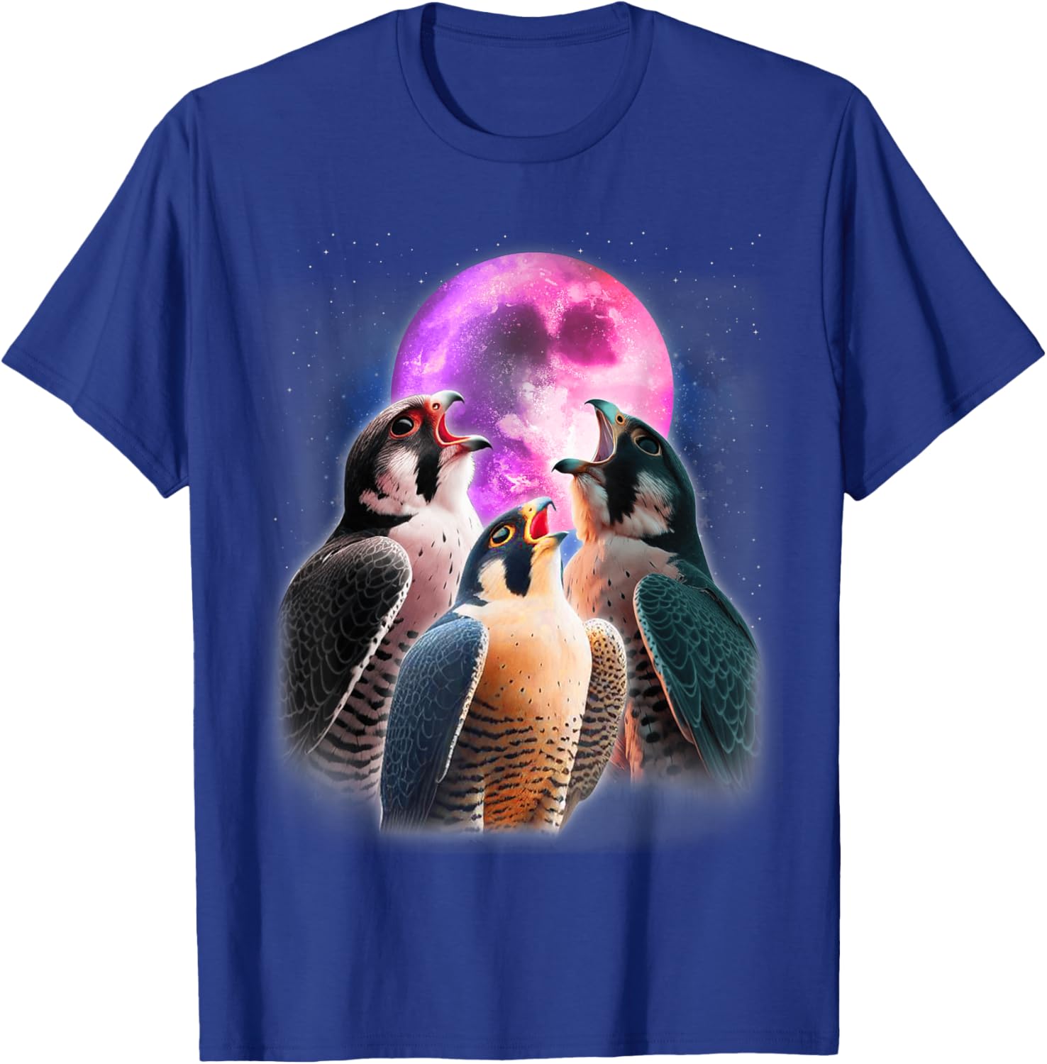 Funny Peregrine Falcon T-Shirt Howling at the Moon for Bird Lovers - 23