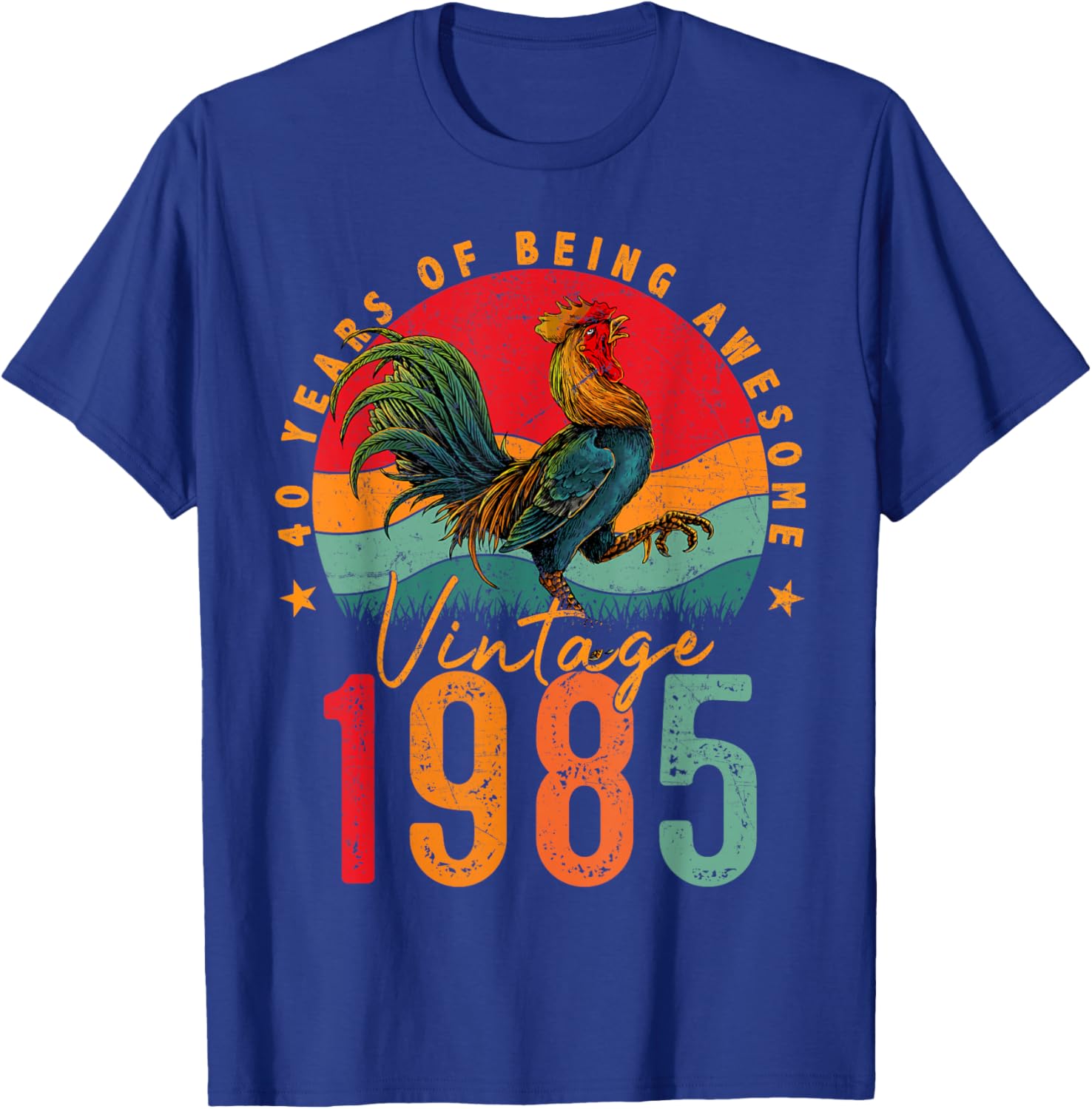 Vintage 1985 Chicken 40th Birthday Mens T-Shirt for 40 Year Old Gifts - 17