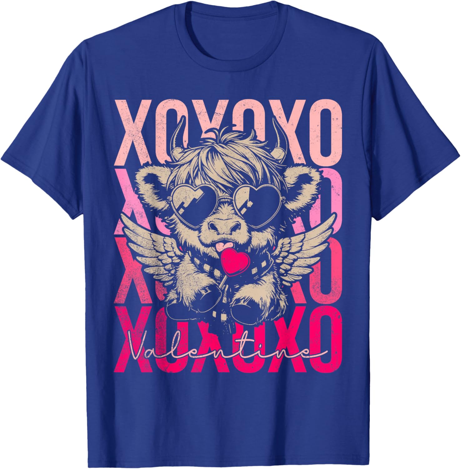 Cute Highland Cow Cupid T-Shirt for Funny Valentine's Day Gifts - 4