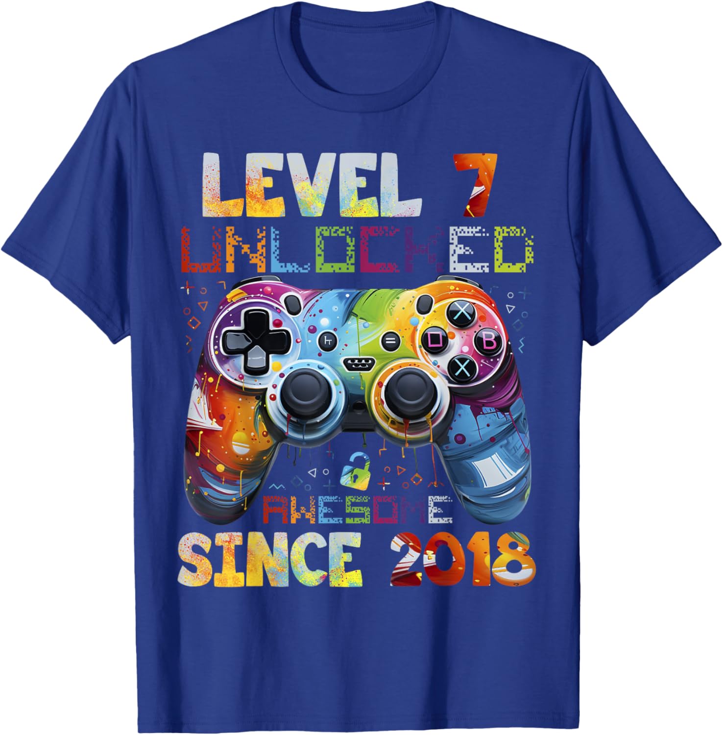 Cool 7th Birthday Boy Gamer T-Shirt Level 7 Video Game Party Gift - 6