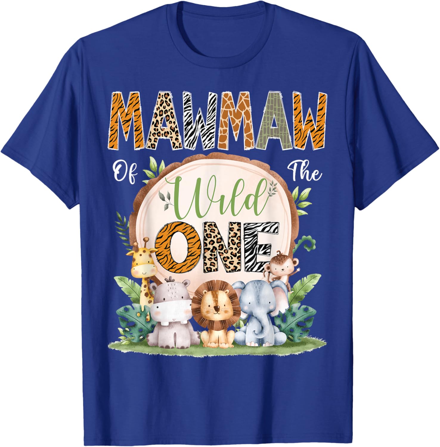 Mawmaw Of The Wild One 1st Birthday Safari Jungle T-Shirt for Kids - 6
