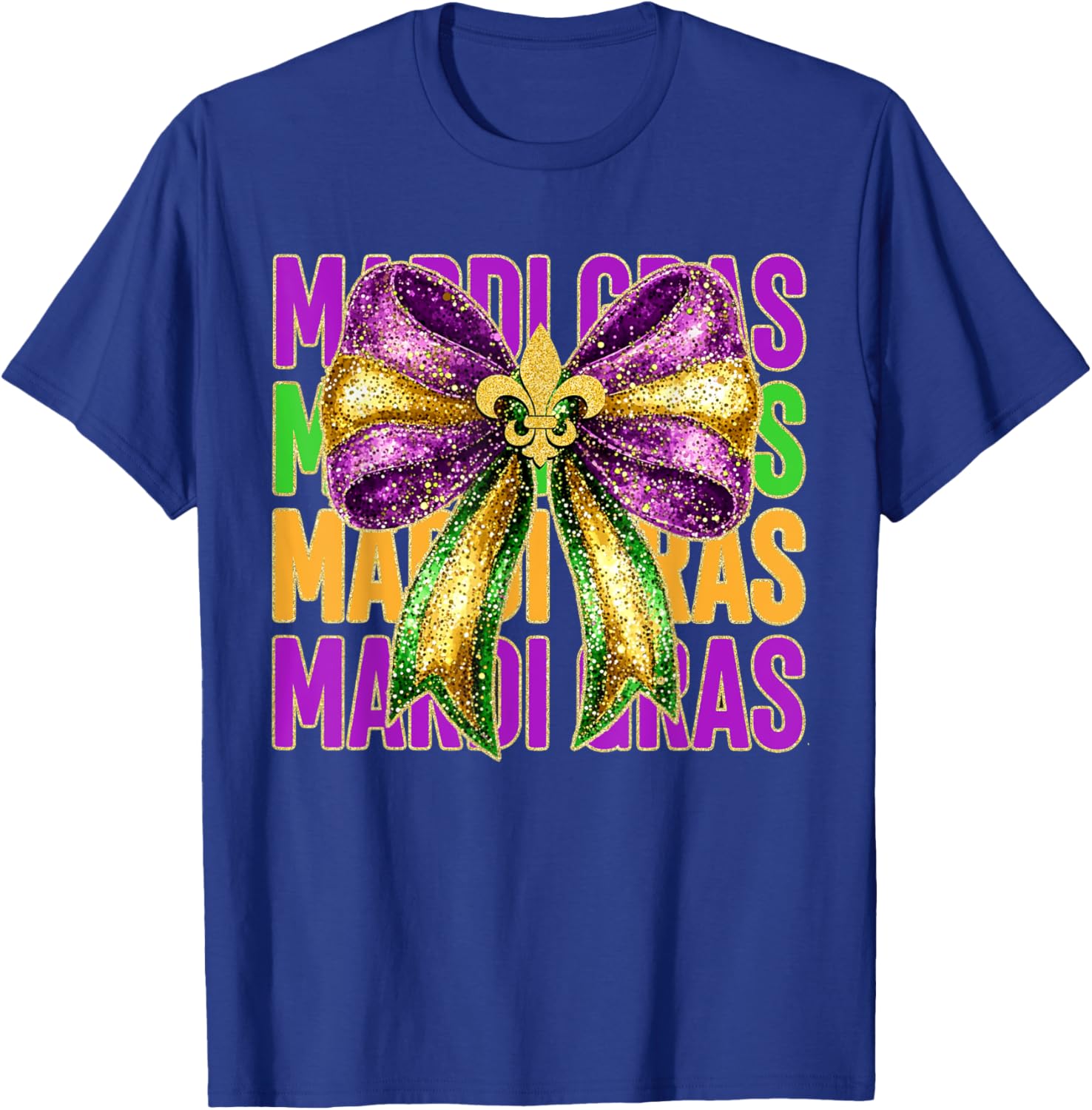 Mardi Gras Coquette Bow Women's T-Shirt for Fat Tuesday Celebrations - 8