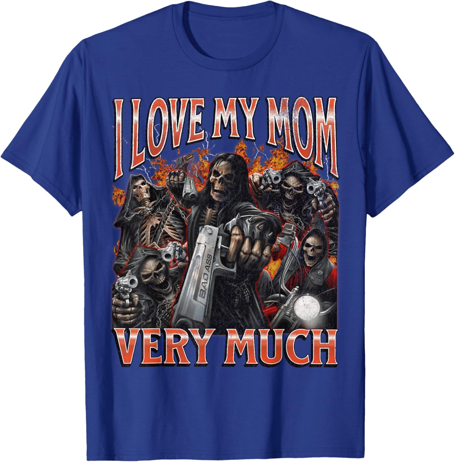 Funny I Love My Mom Skeleton Graphic T-Shirt for Unique Style Lovers - 16