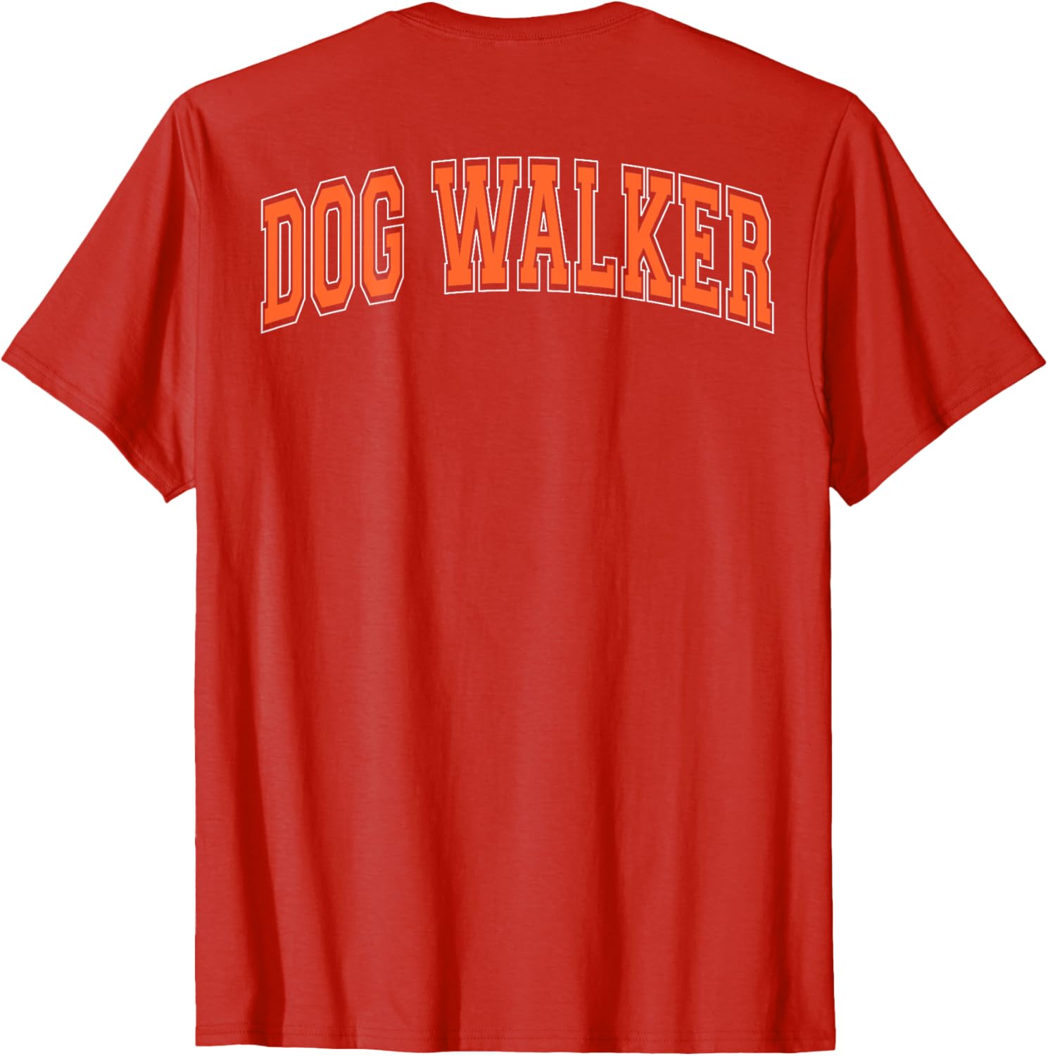 Retro Dog Walker T-Shirt with Arched Orange Letters for Pet Lovers - 26