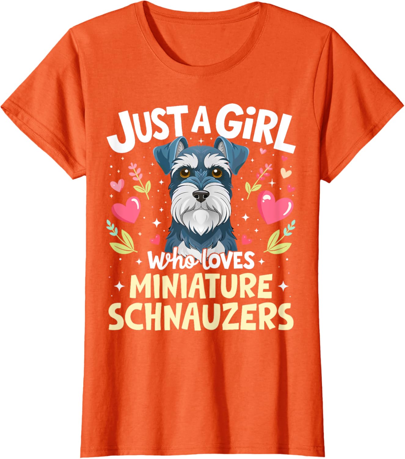 Cute Miniature Schnauzer Puppy T-Shirt for Dog Lovers Girls - 1