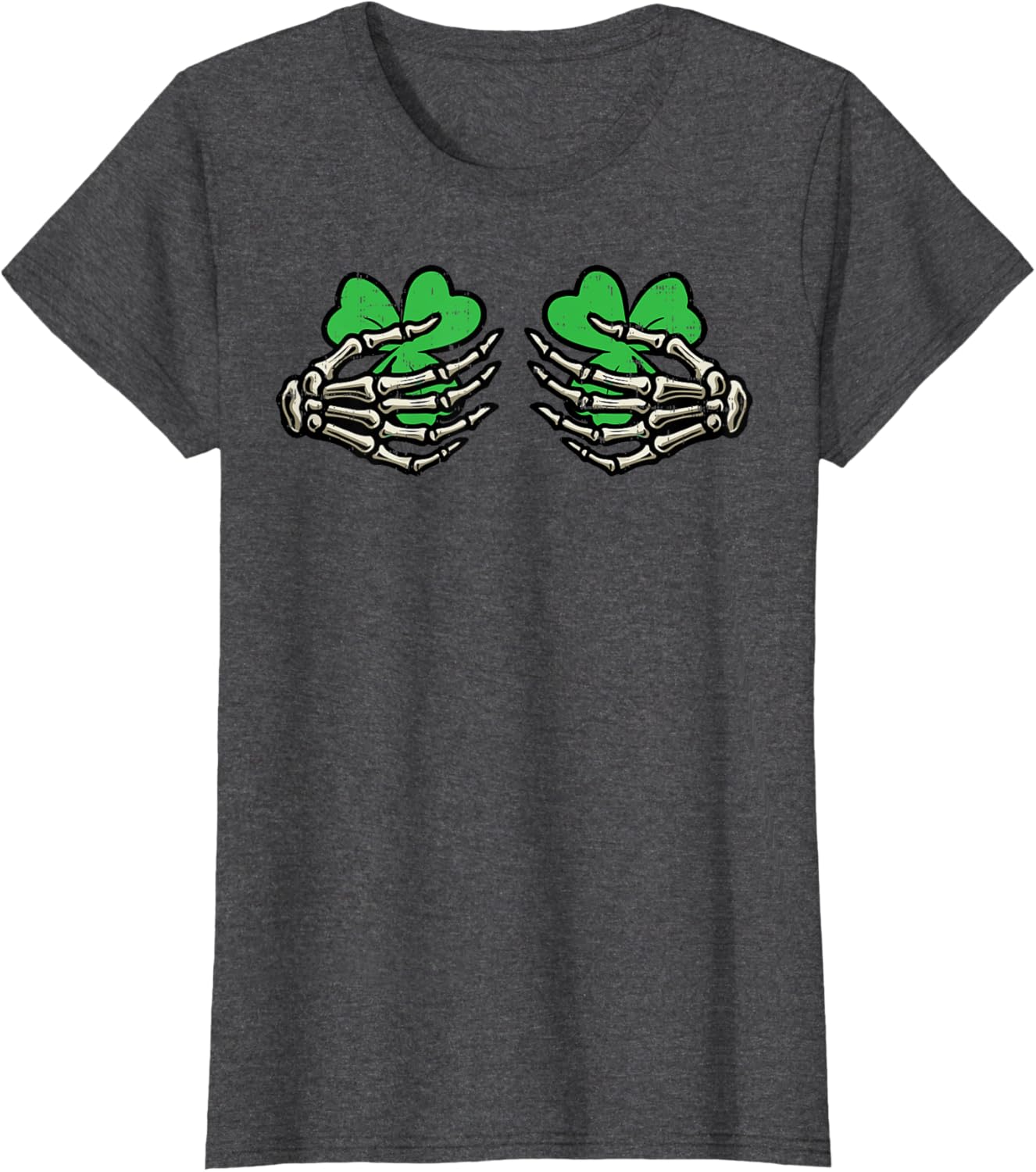 St Patricks Day Skeleton Hand Clover T-Shirt for Women - Fun Saint Patty's Style - 1