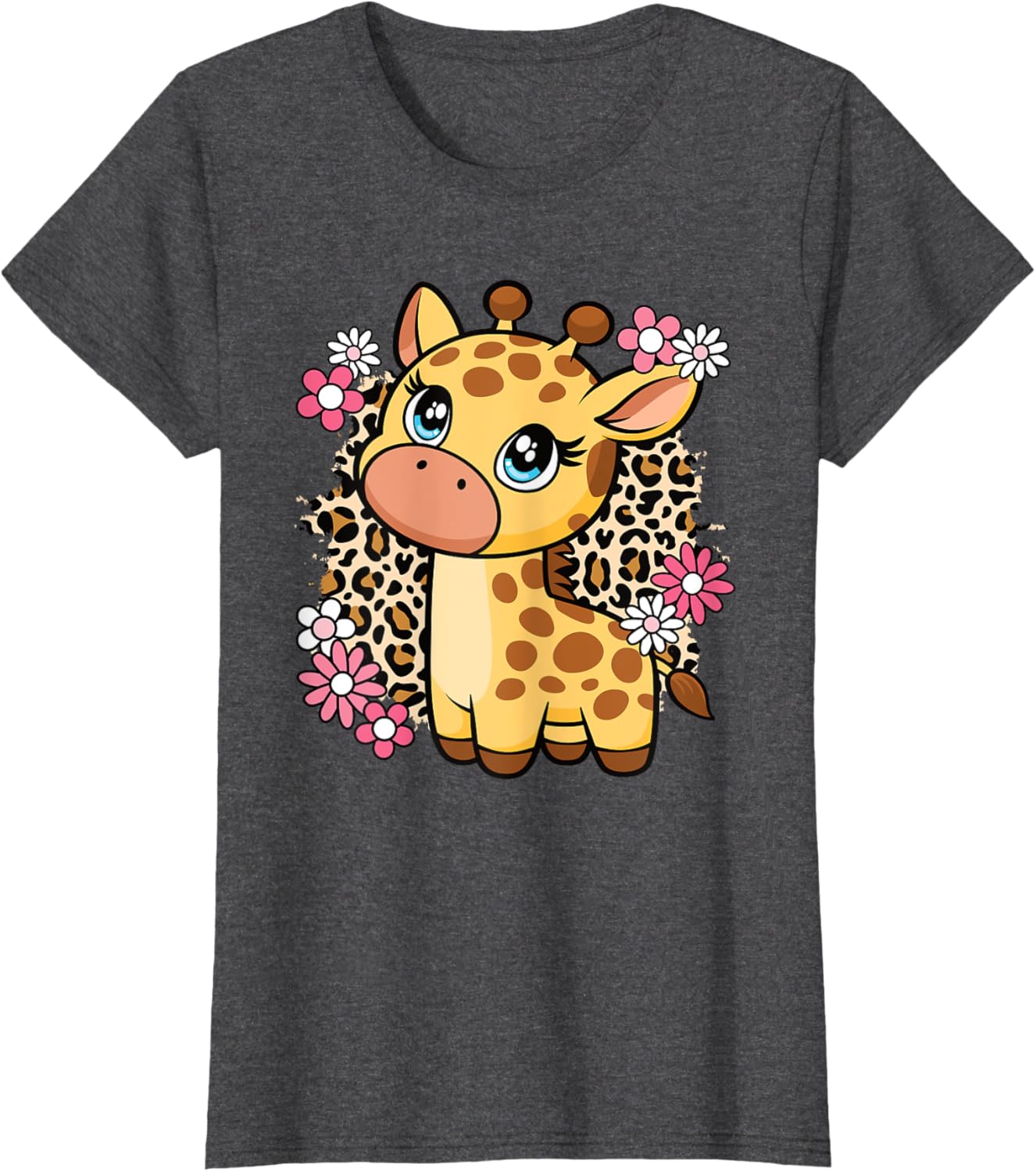 Cute Giraffe Flower T-Shirt for Women, Girls, and Kids - Perfect Gift! - 6