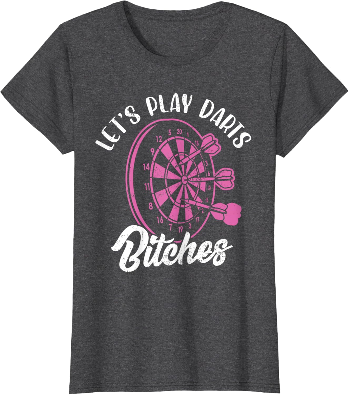 Grunge Let's Play Darts Dartboard T-Shirt for Women - Fun Darts Apparel - 2