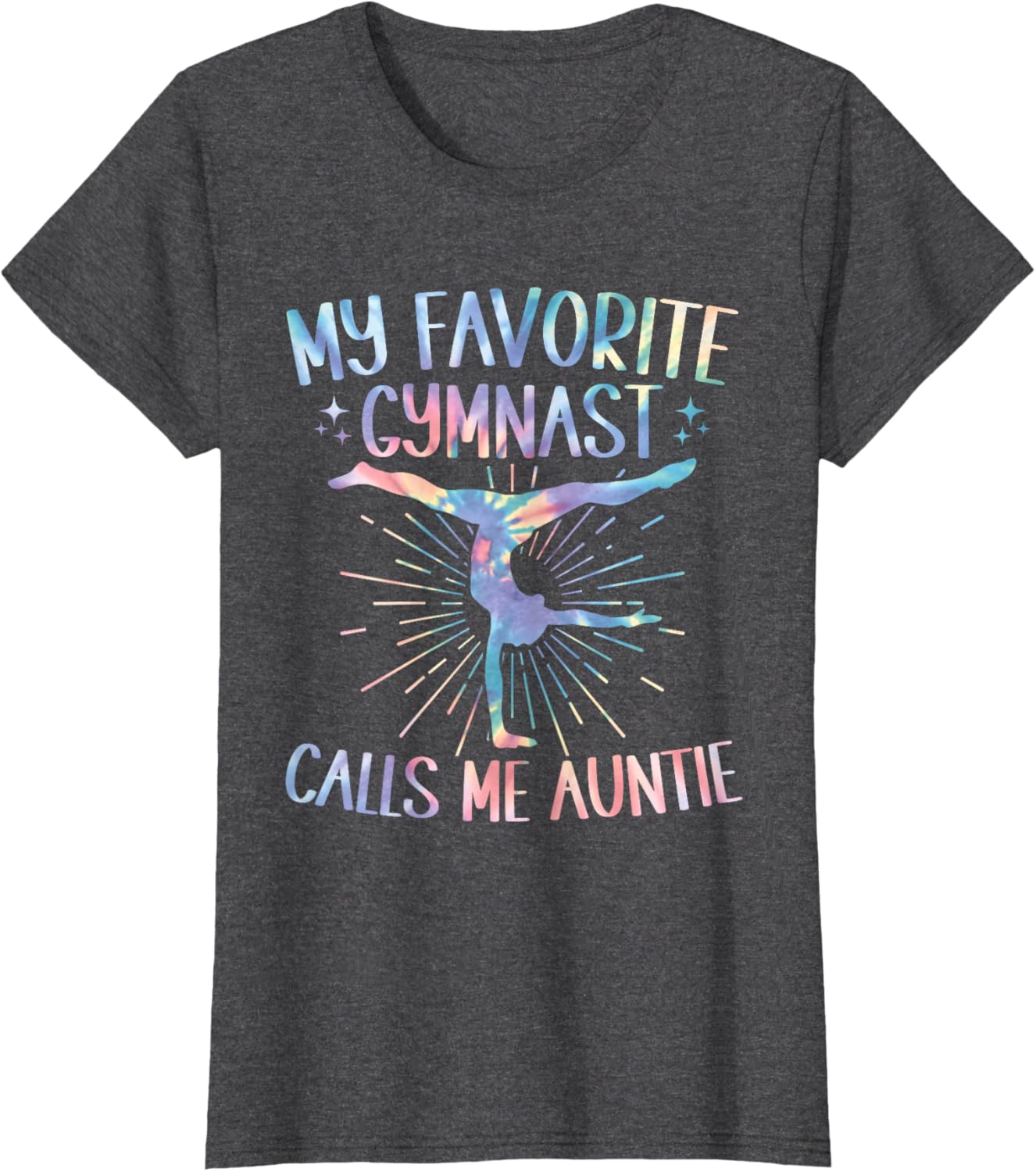 My Favorite Gymnast Calls Me Auntie Tie Dye Gymnastics T-Shirt - 3