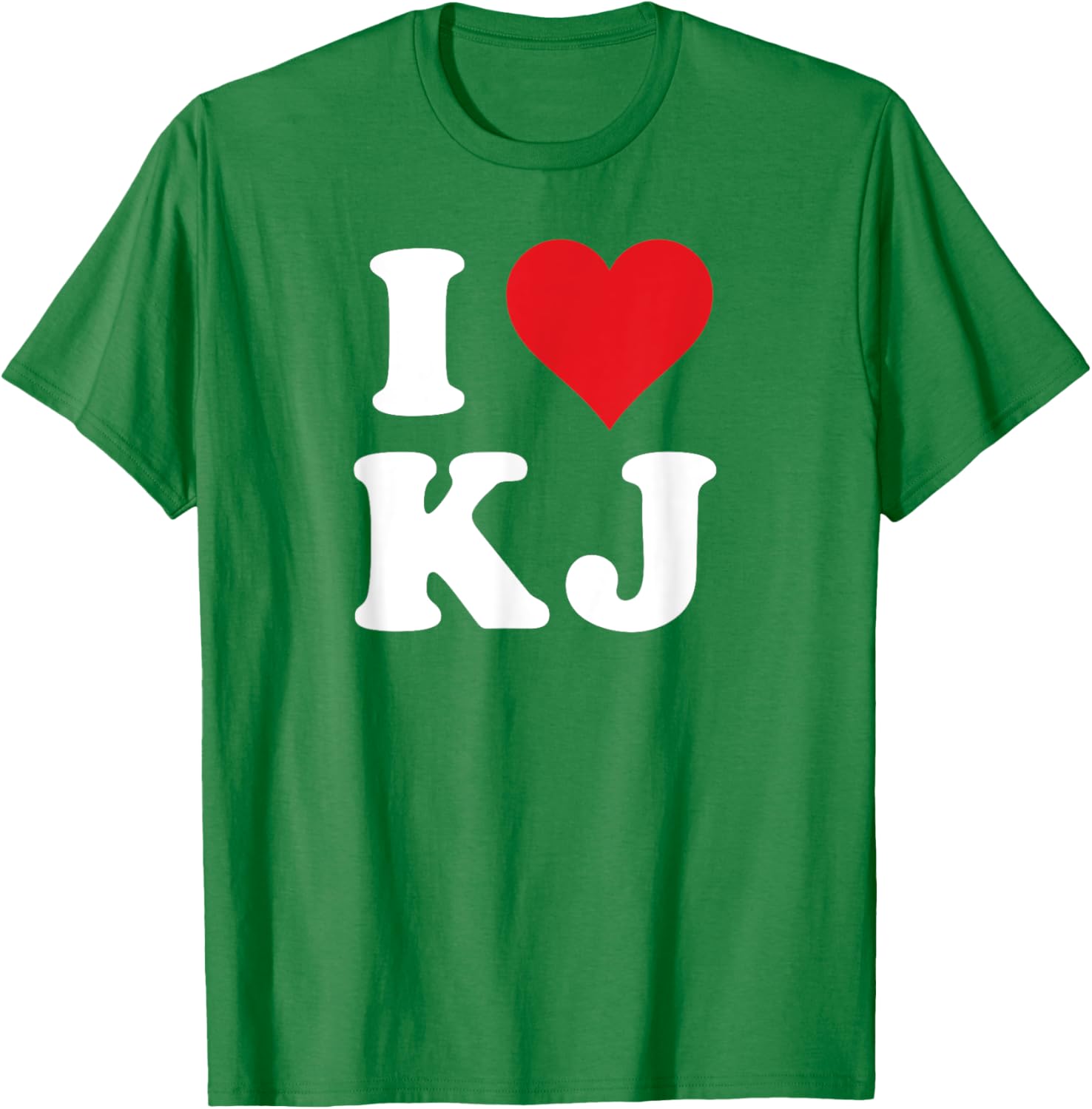 I Love KJ Initials Heart Design K J T-Shirt for Stylish Casual Wear - 18