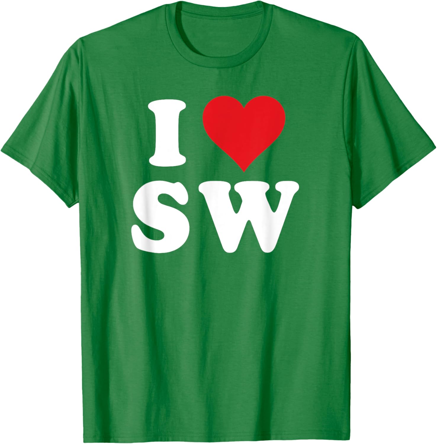 I Love SW Initials Heart T-Shirt for Stylish SW Fans and Gift Ideas - 19
