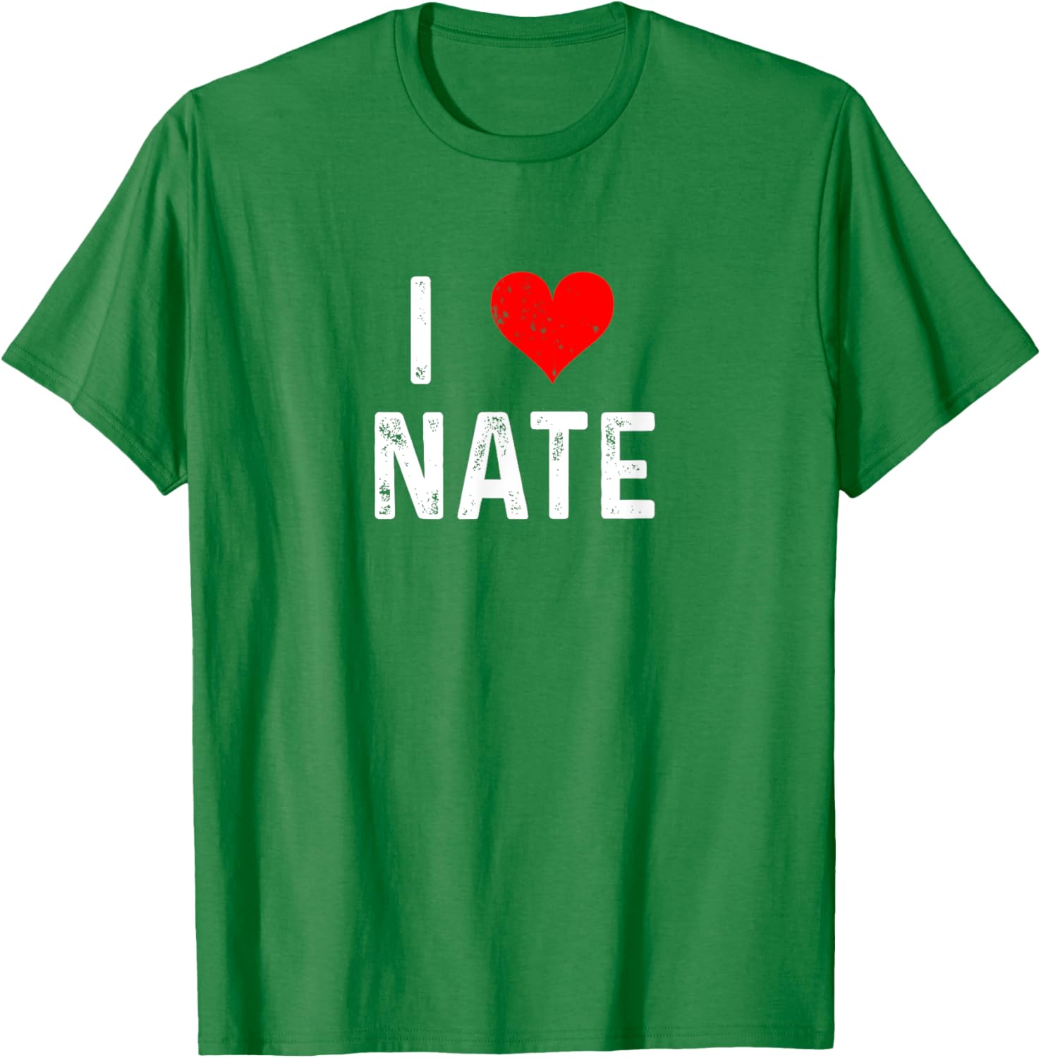 I Love Nate Distressed Heart T-Shirt for Casual Style Lovers - 8