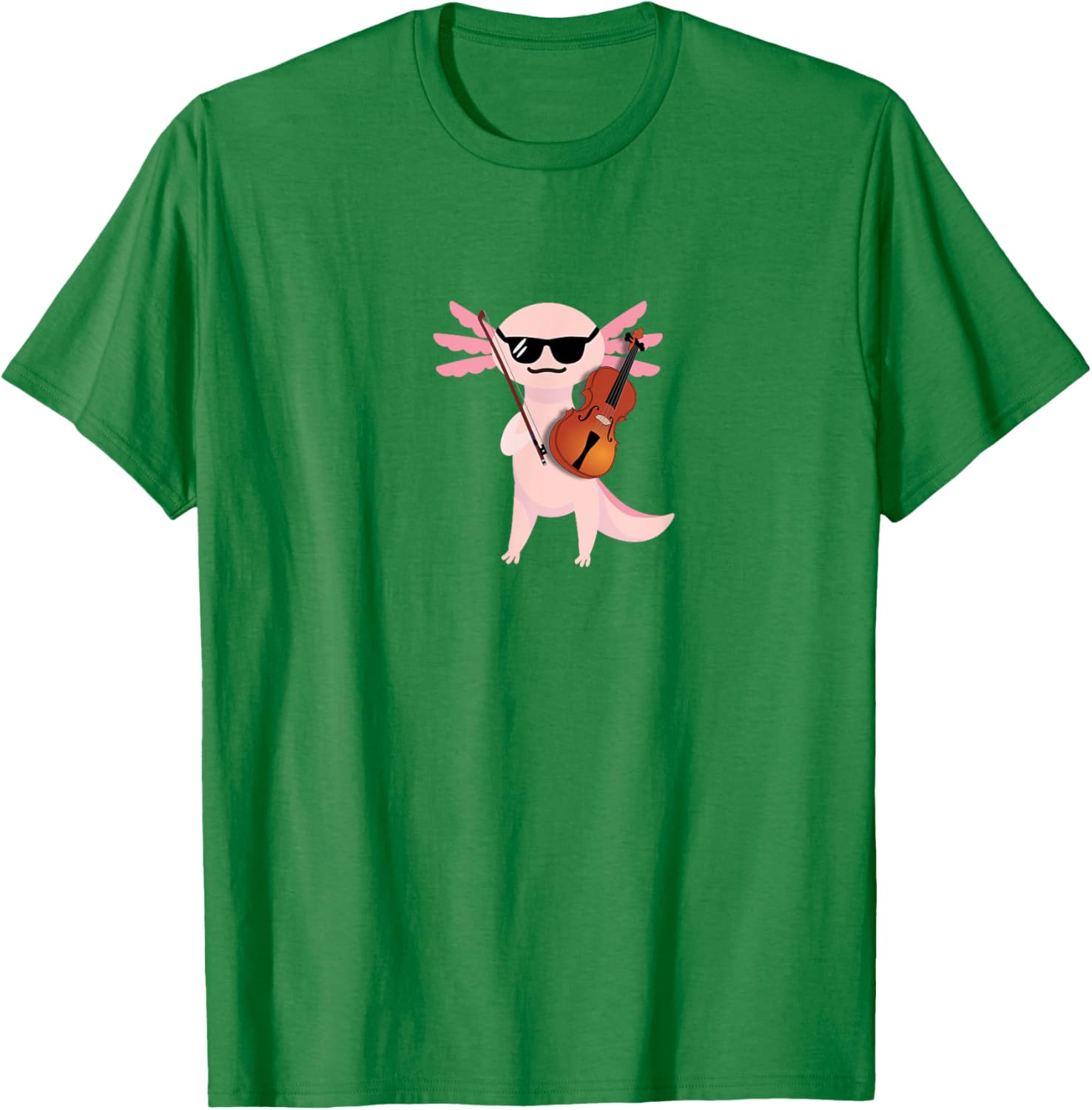 Cute Axolotl T-Shirt with Sunglasses Playing Violin for Fun Style - 15