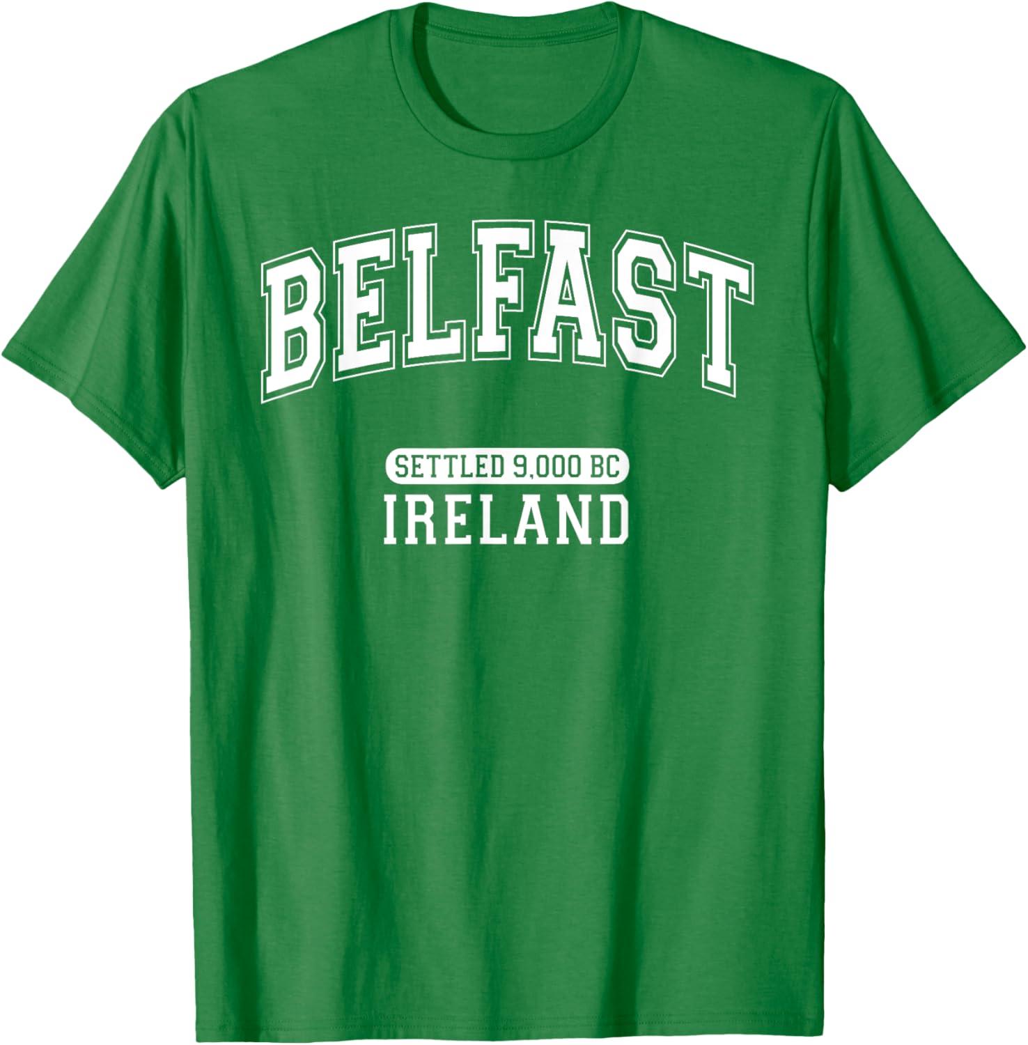Belfast Ireland Retro T-Shirt with Arched White Letters for History Lovers - 14