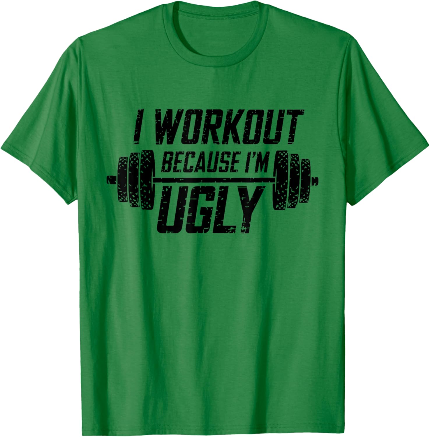 Funny Men's I Workout Because I'm Ugly Gym T-Shirt for Fitness Lovers - 1