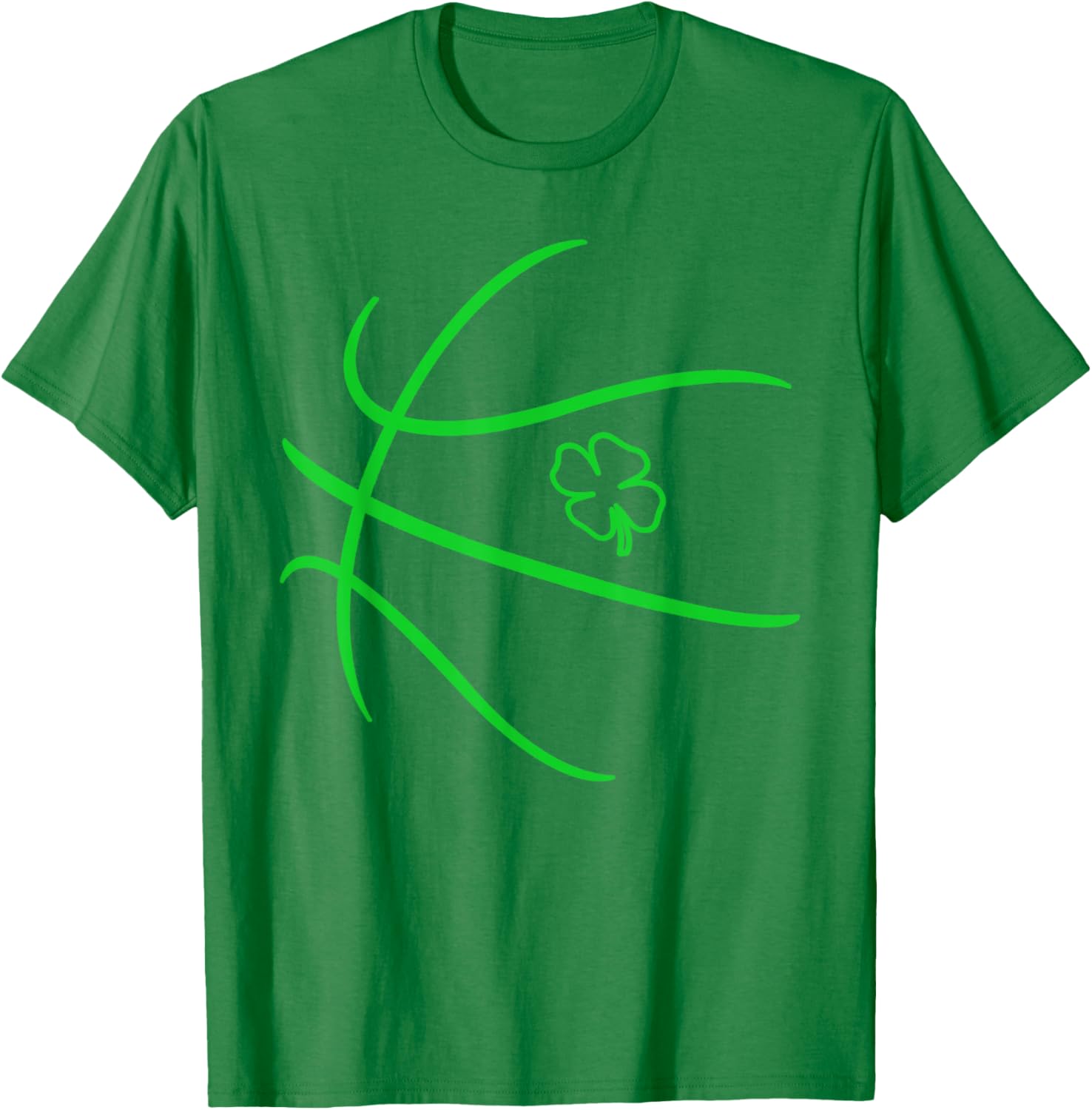 Lucky Shamrock Basketball T-Shirt for Irish Boys and Men on St Patrick's Day - 13