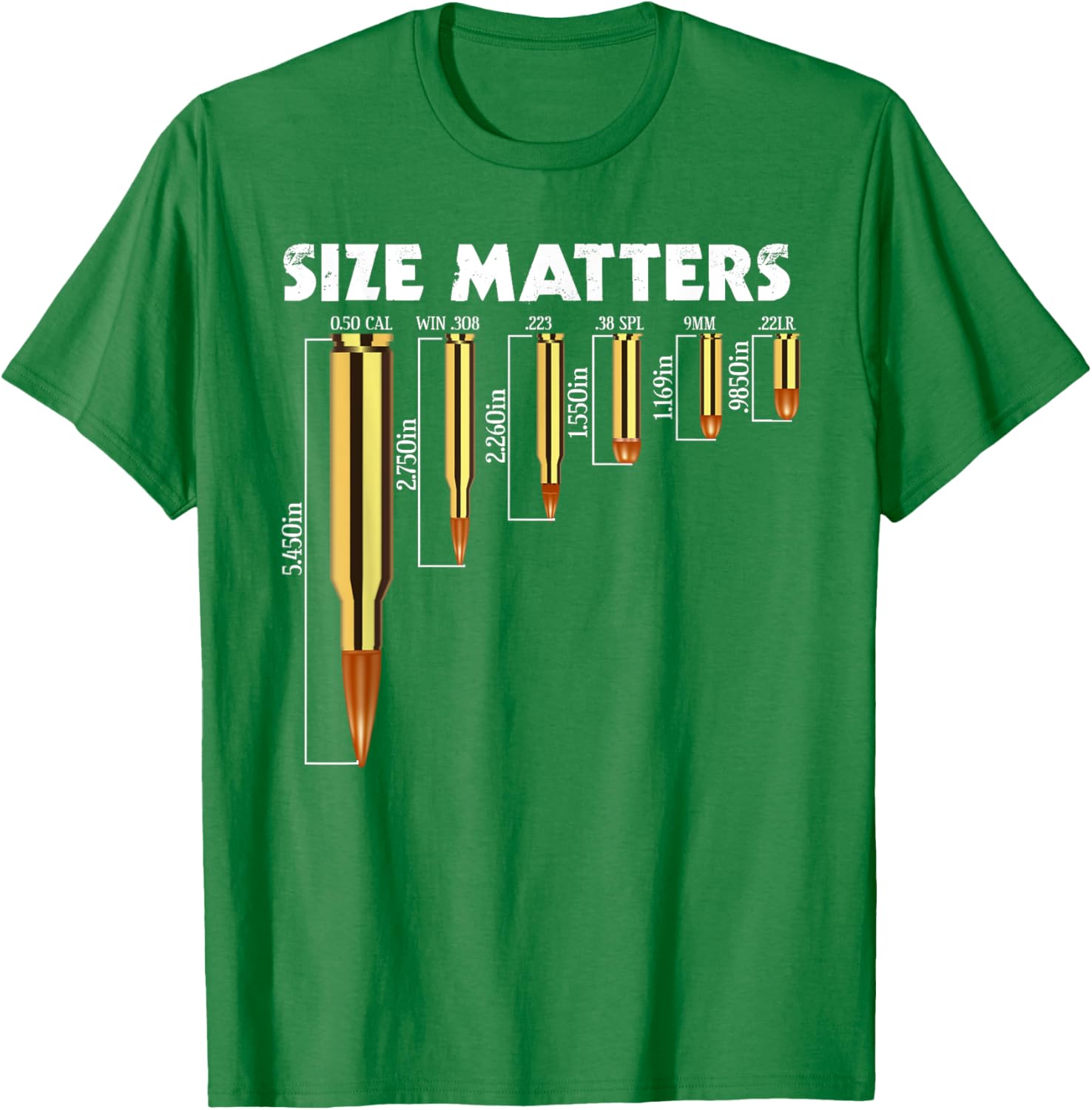 Size Matters T-Shirt for Bullet Lovers, Perfect Caliber Graphic Tee - 16