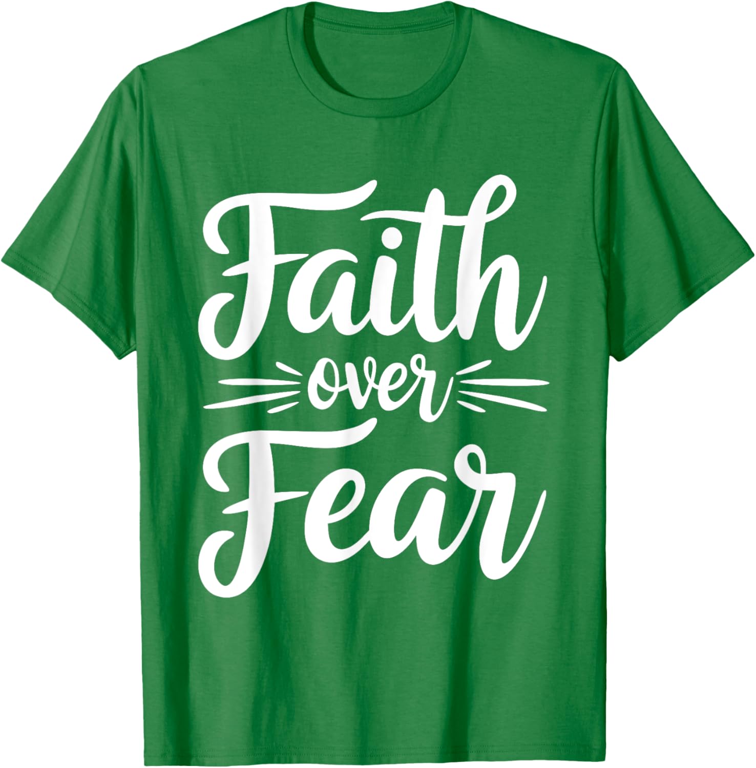 Faith Over Fear Inspirational Black T-Shirt for Adults - Short Sleeve - 14