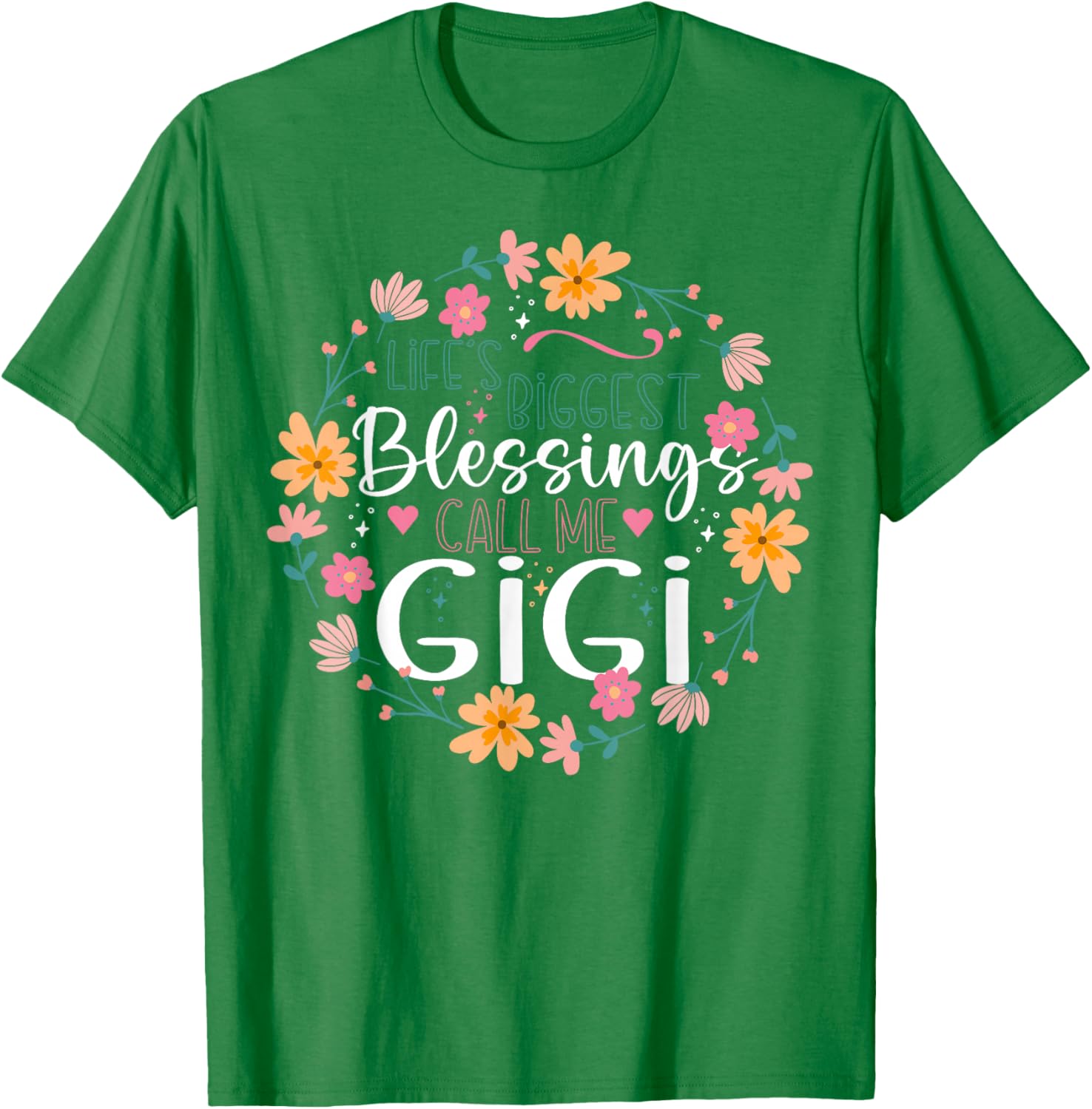 Gigi Floral Design T-Shirt Life’s Biggest Blessings Stylish Tee - 8