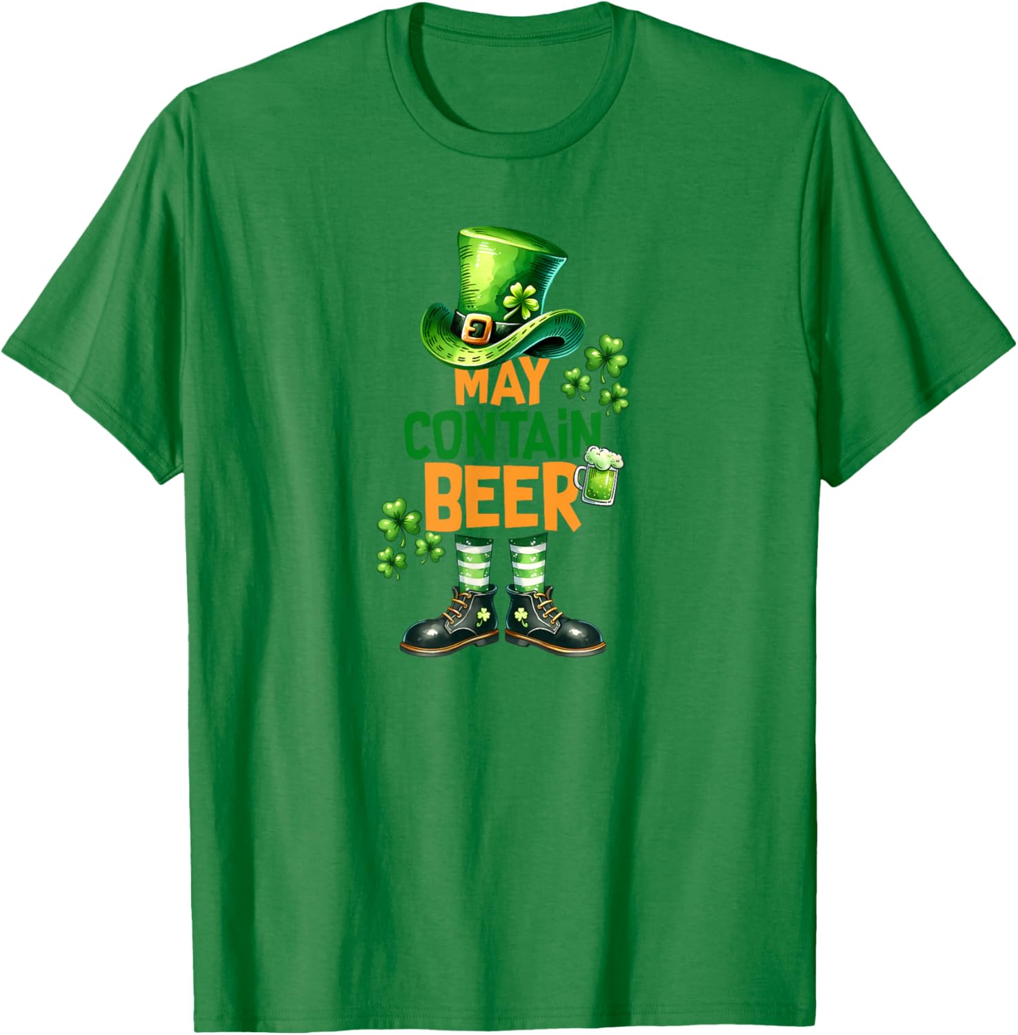 Funny May Contain Beer St Patrick's Day T-Shirt for Celebrations - 5