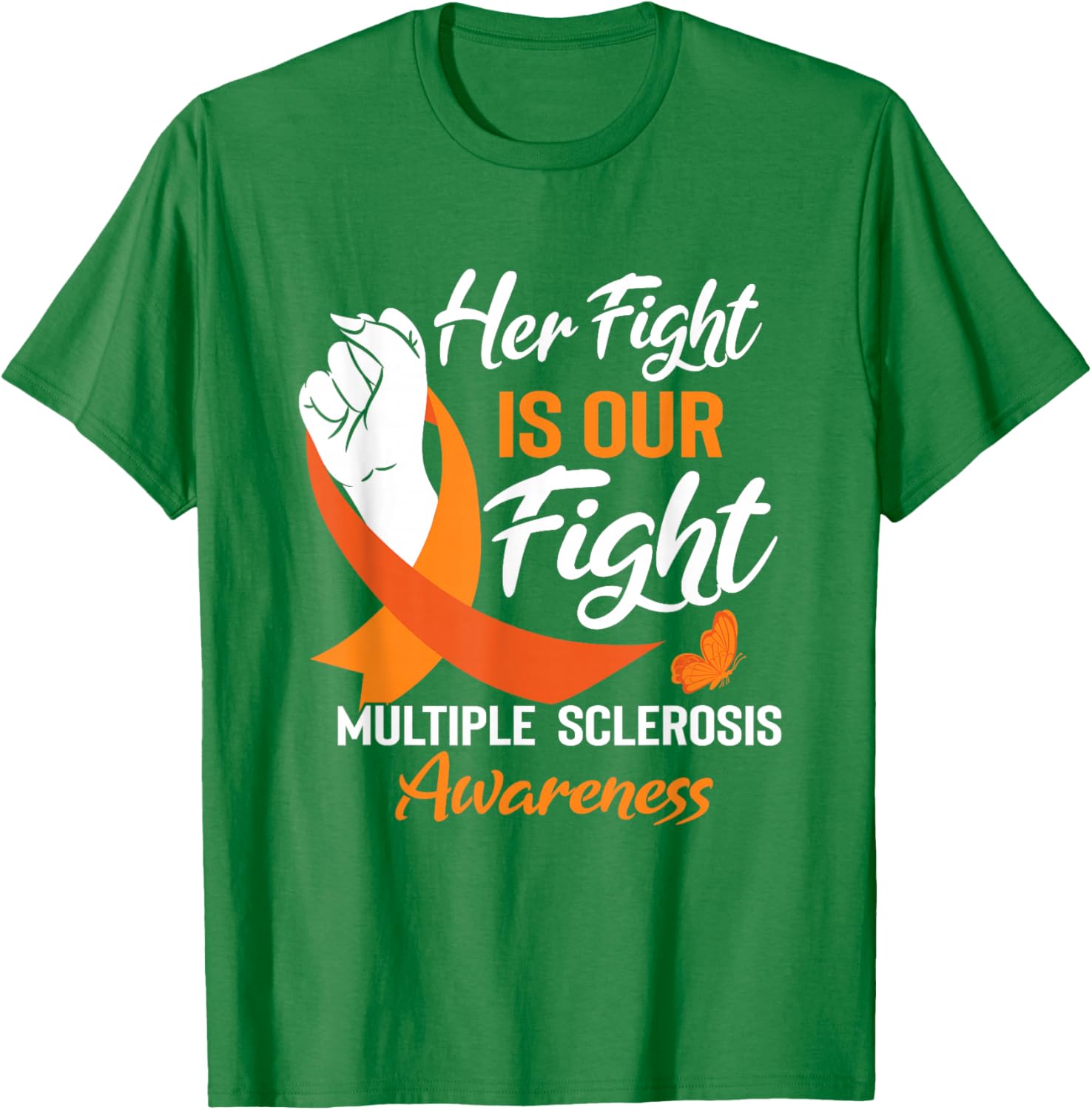 MS Multiple Sclerosis Awareness Orange Ribbon T-Shirt for Supporters - 14